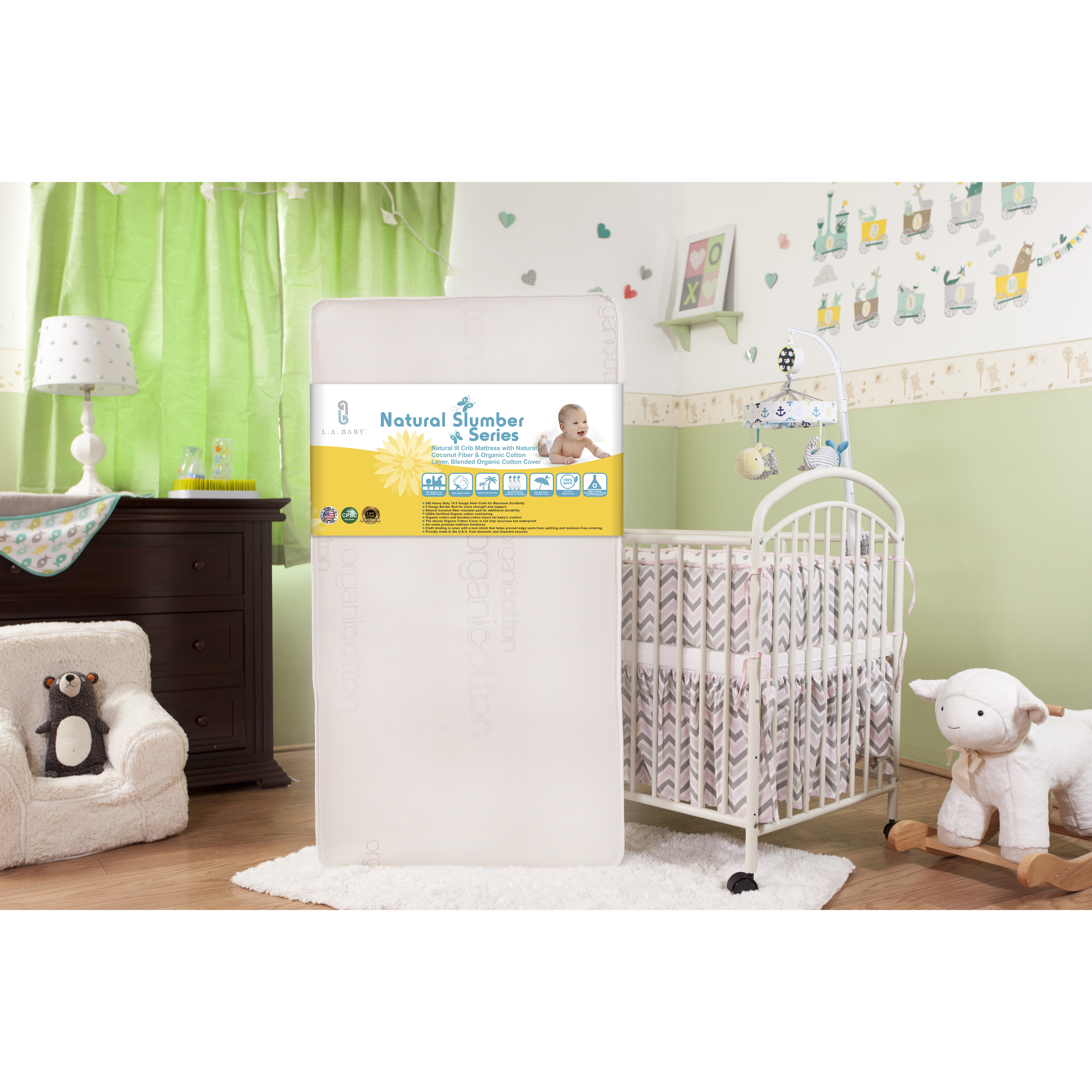 L.A. Baby Natural III 5.75" Crib Mattress with Natural Coconut Fiber