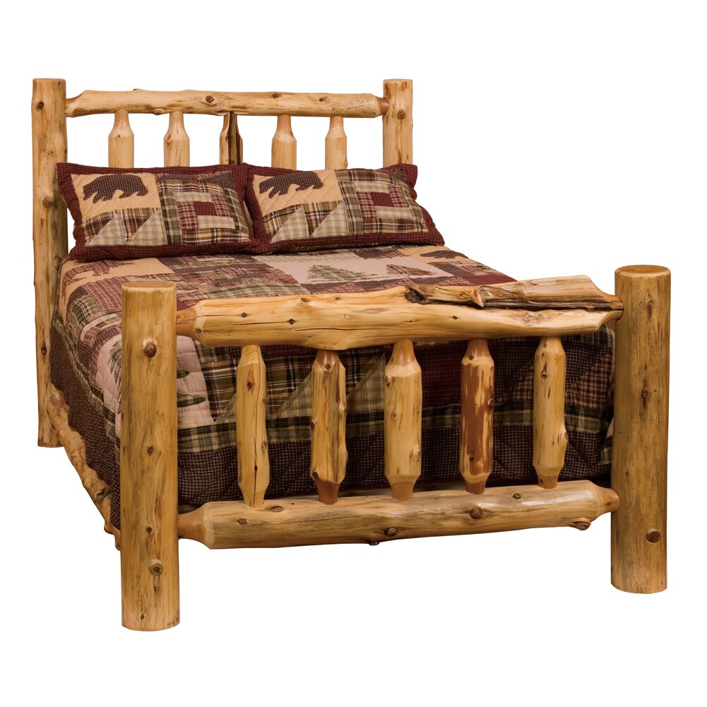 Fireside Lodge Traditional Cedar Log Platform Bed 