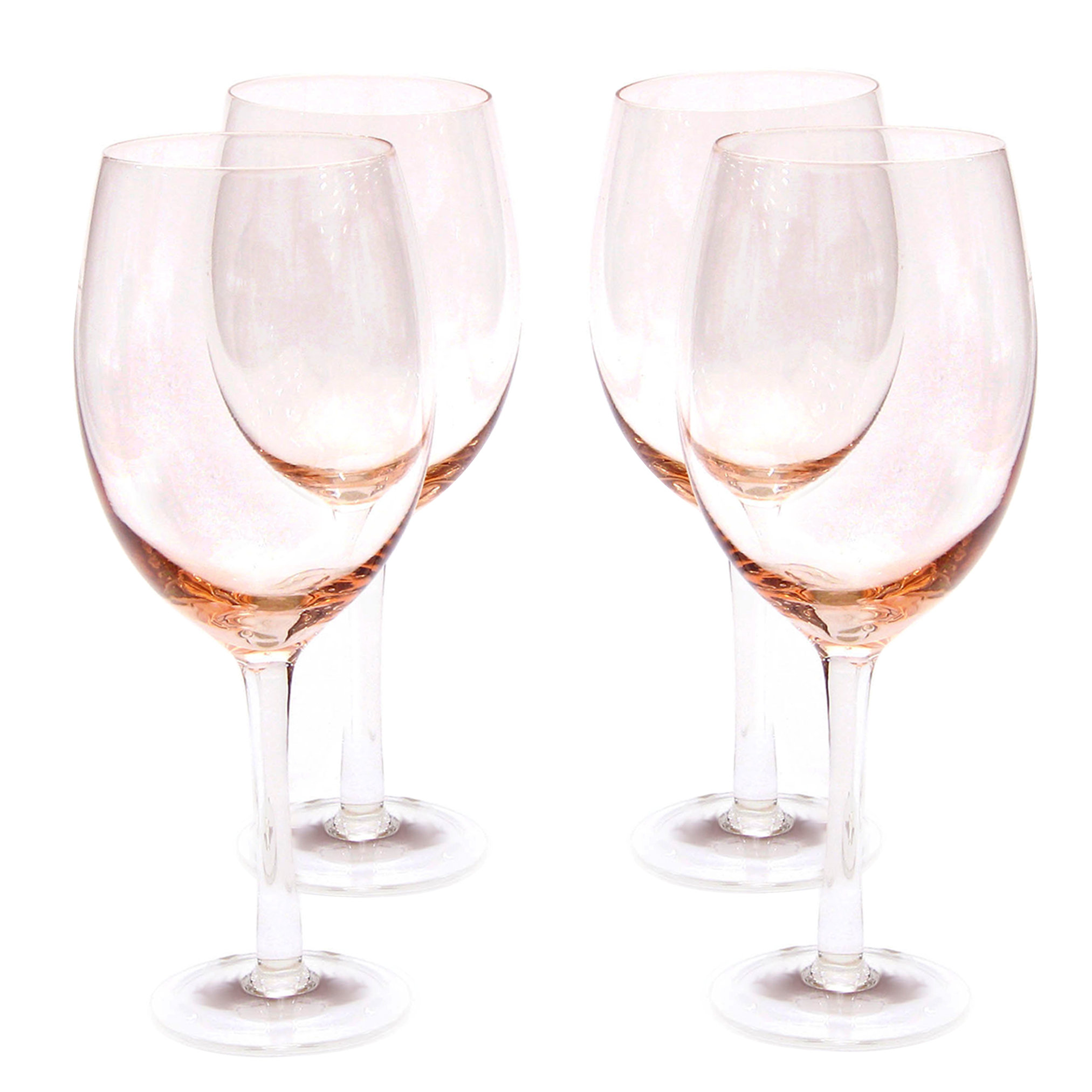 Certified International Glass Stemware 20 Oz. Peach White Wine Glasses