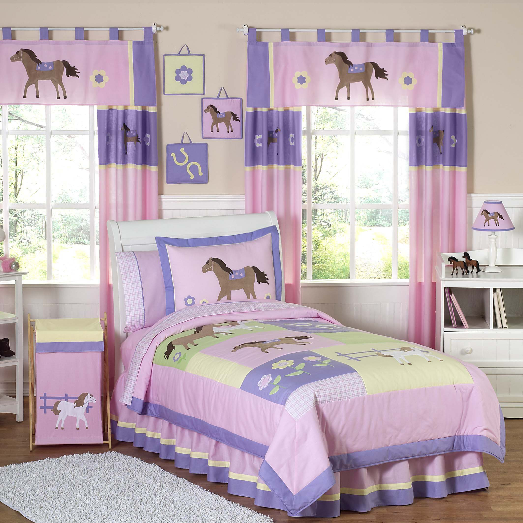 sweet jojo designs pony 4 piece twin comforter set wayfair sweet jojo designs pony 4 piece twin comforter set wayfair
