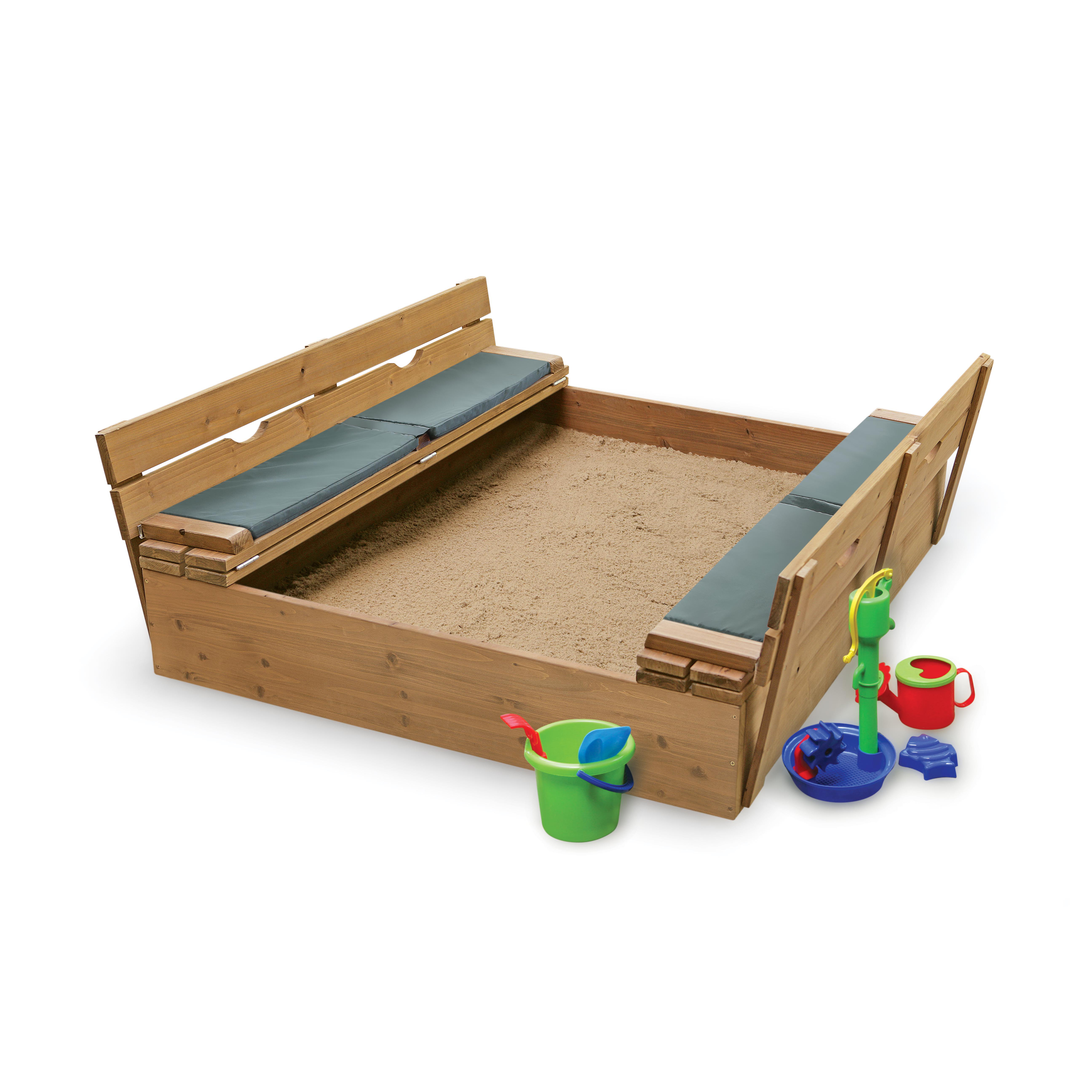Badger Basket Deluxe Convertible Cedar 4' ft. Square Sandbox with Cover