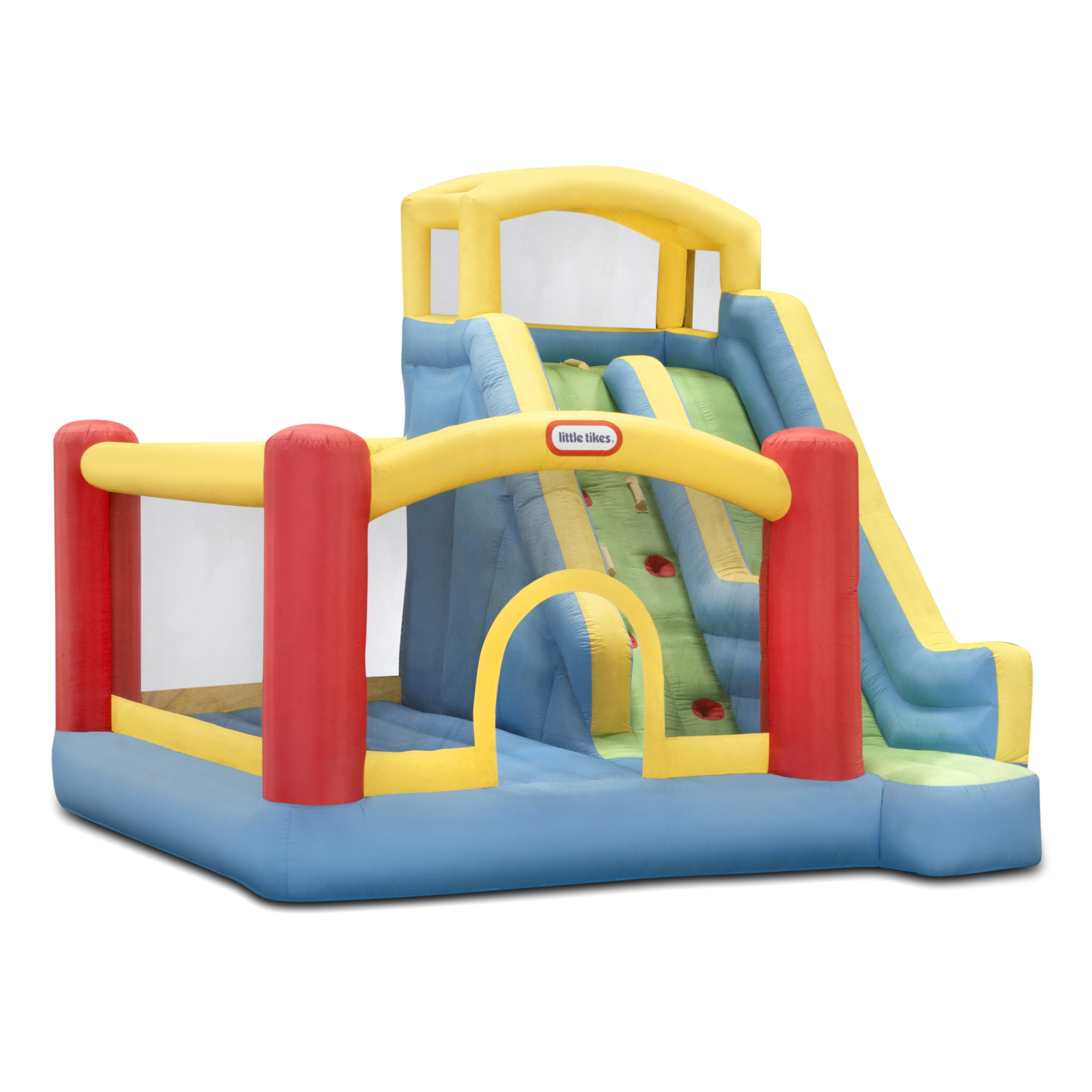 little tikes bounce house with slide and basketball hoop