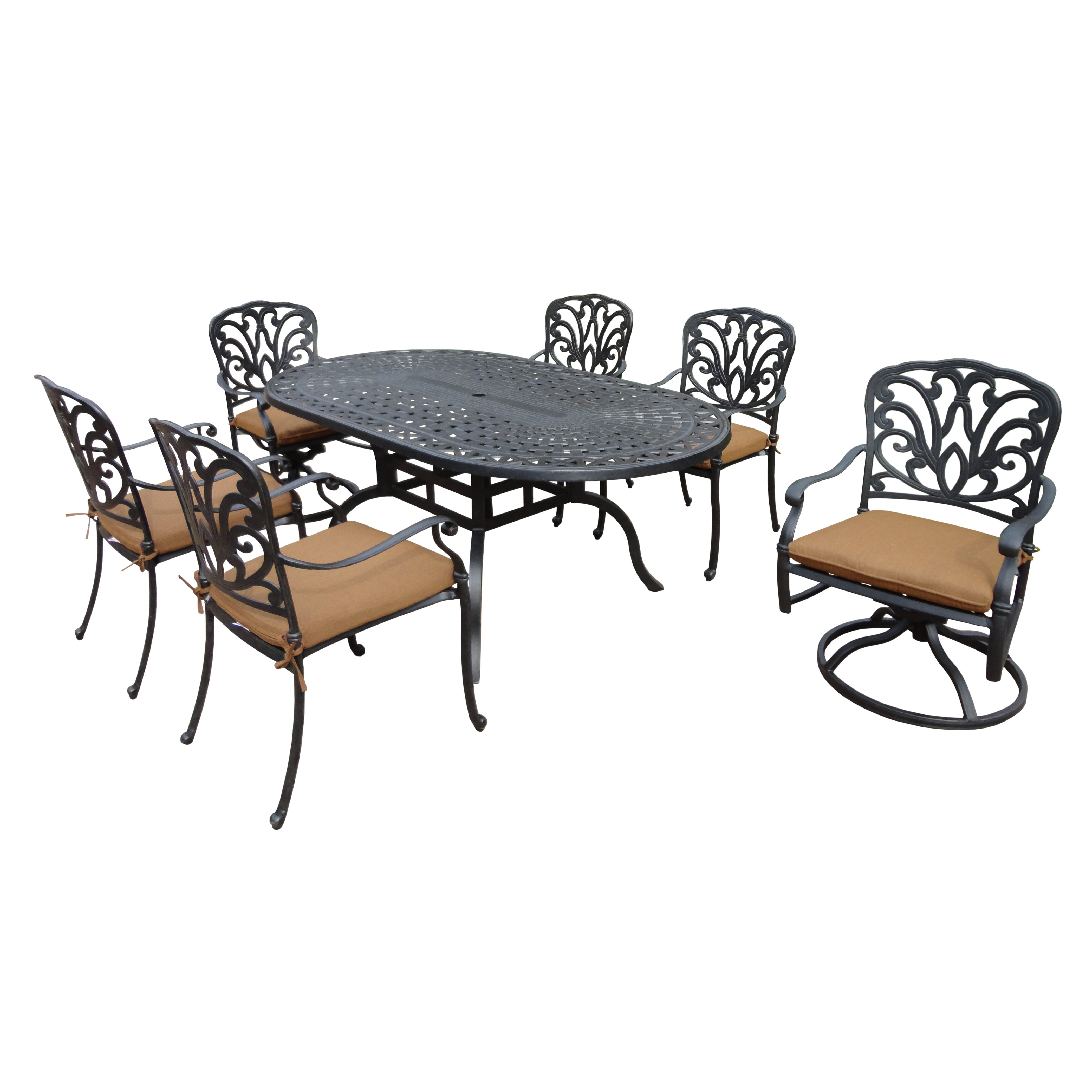 Oakland Living Hampton 7 Piece Dining Set with Cushions  Wayfair