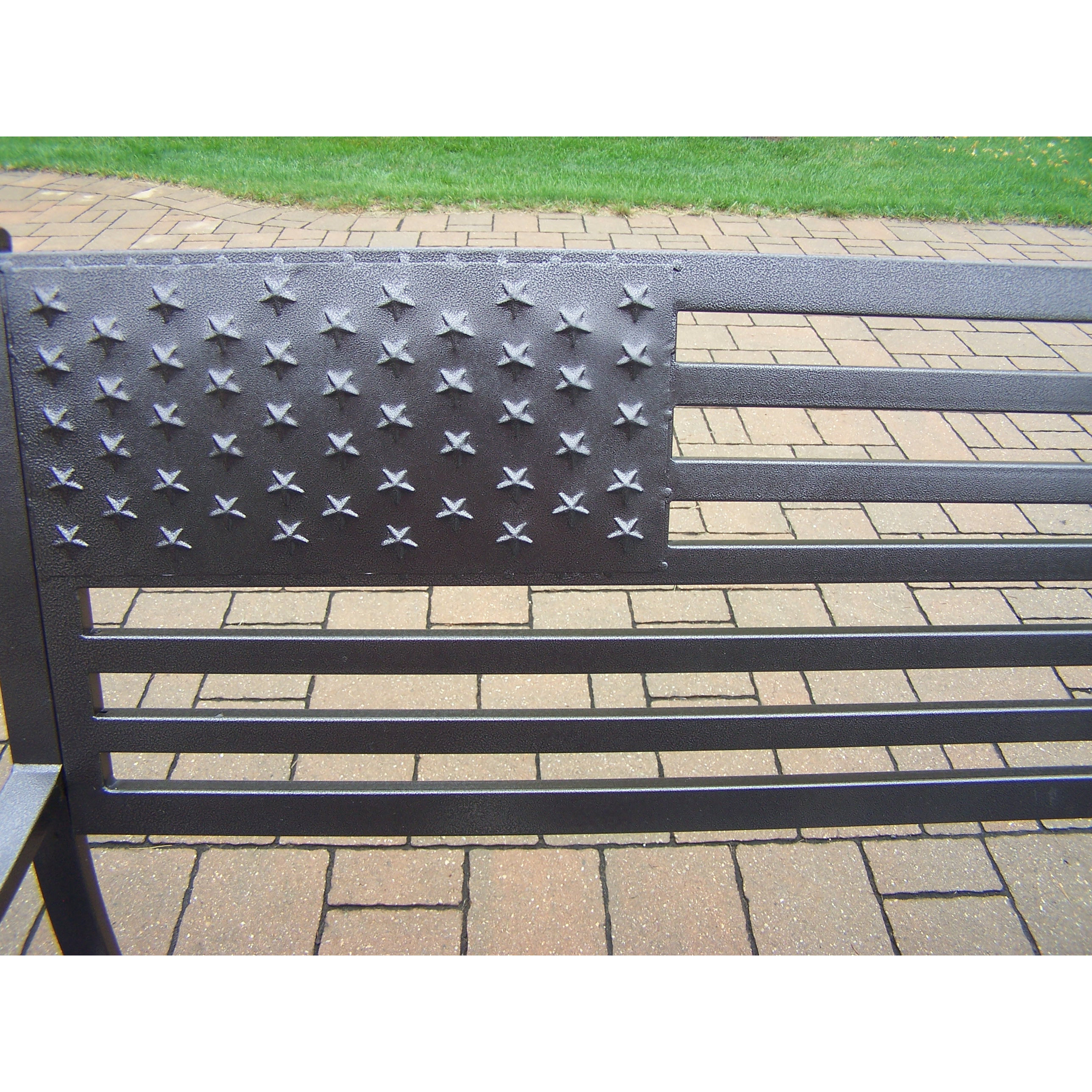 Oakland Living Rochester American Pride Flag Metal Garden Bench