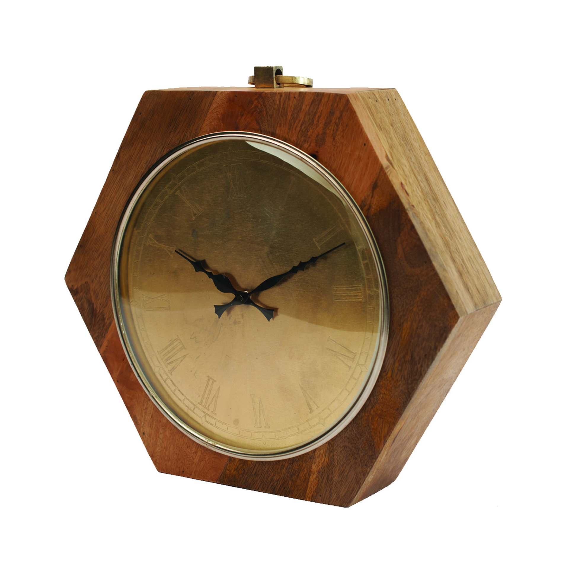Yosemite Home Decor Wooden Hexagon Shaped Clock Wayfair