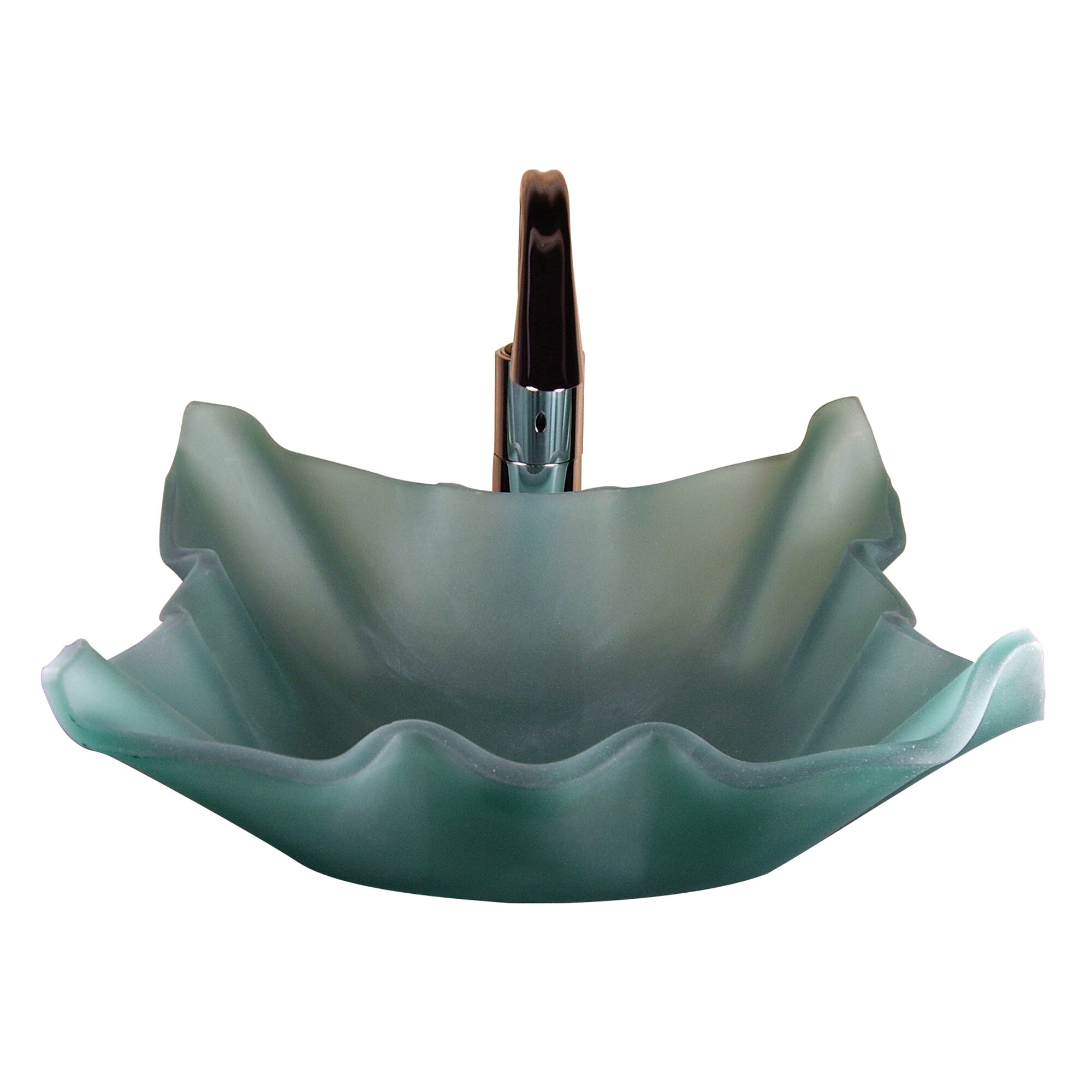 Yosemite Home Decor Jade Shell Glass Bathroom Sink ...