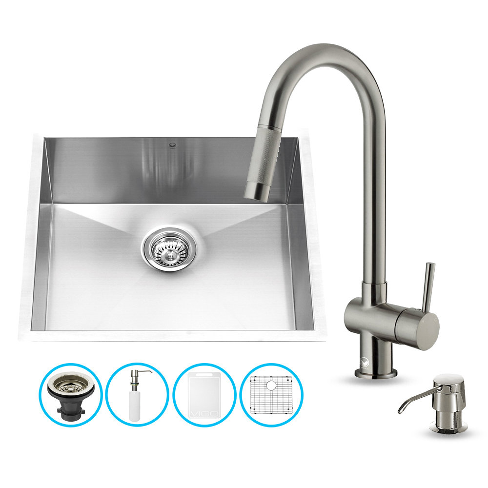 16 Gauge Stainless Steel Kitchen Sink with Gramercy Stainless Steel ...