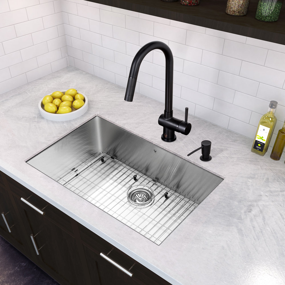 Vigo 30 inch Undermount Single Bowl 16 Gauge Stainless Steel Kitchen