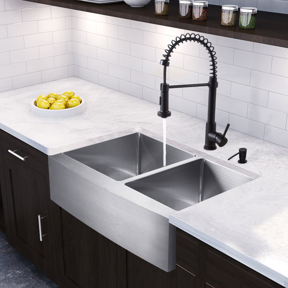 black stainless steel sink