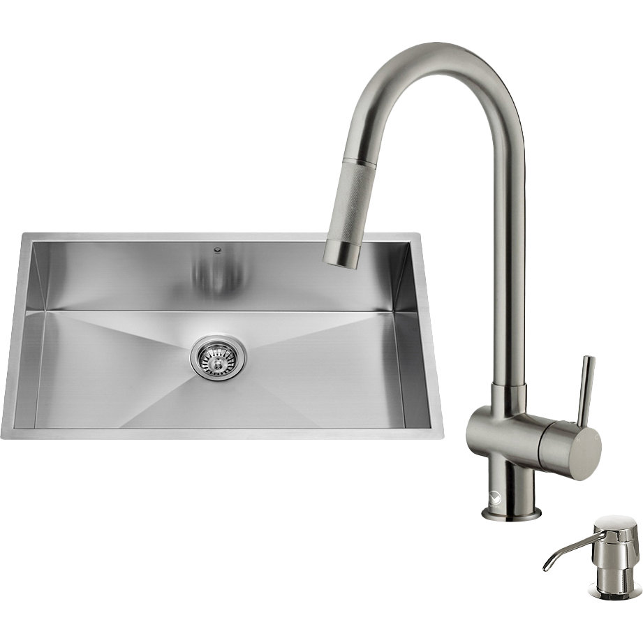 16 Gauge Stainless Steel Kitchen Sink with Gramercy Stainless Steel ...