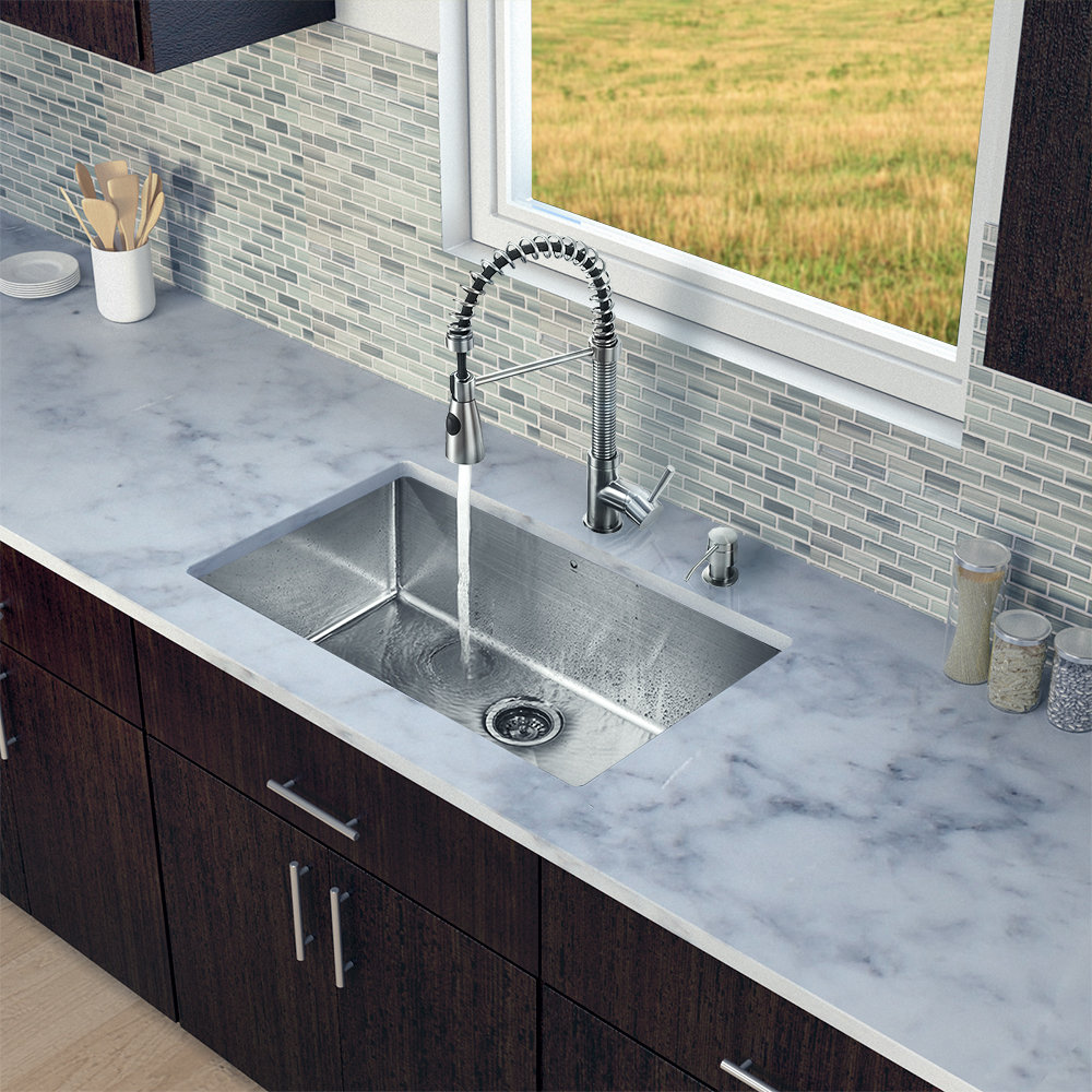 Bowl 16 Gauge Stainless Steel Kitchen Sink with Brant Stainless Steel ...