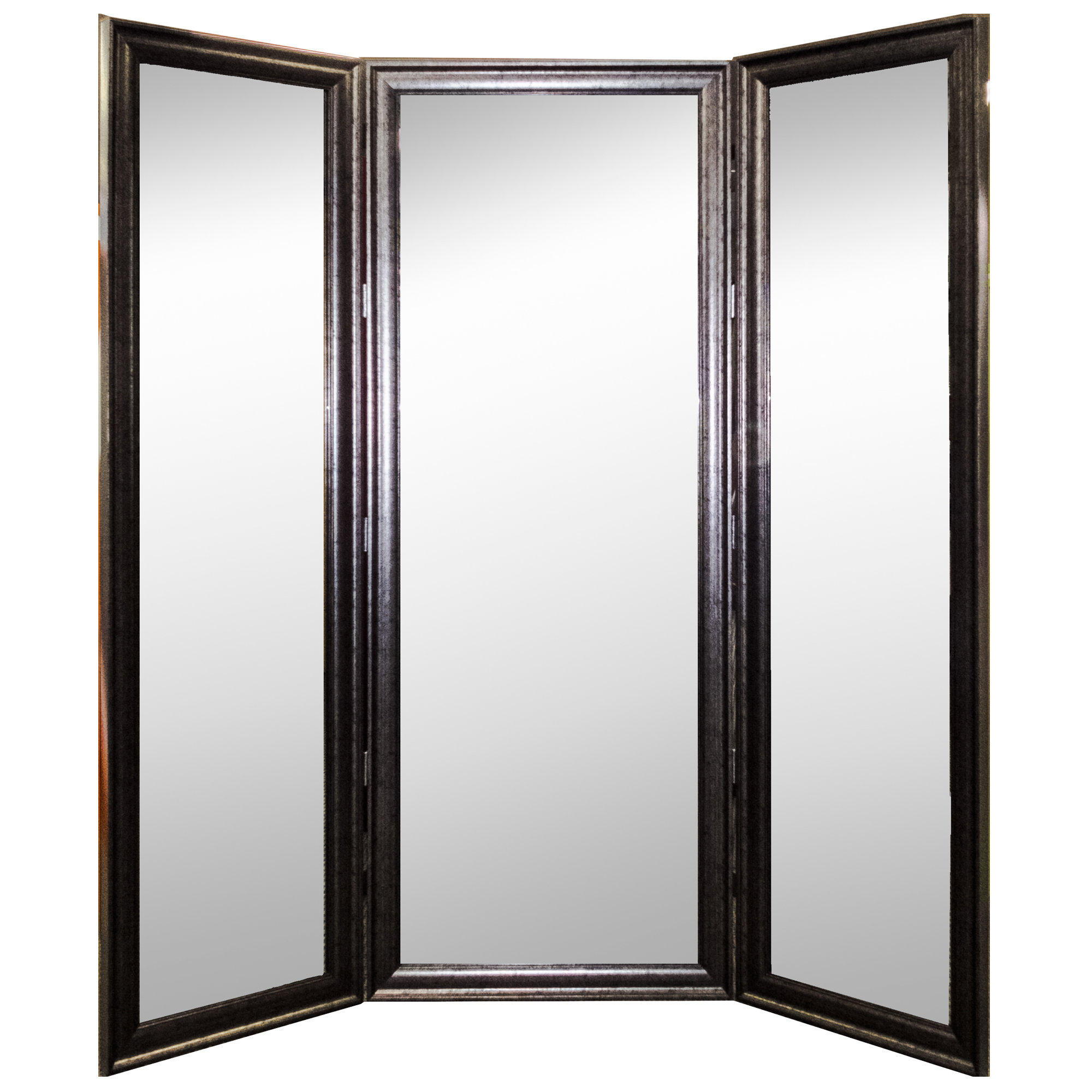 Hitchcock Butterfield Company Vintage Silver Three 3 Panel Mirror Room