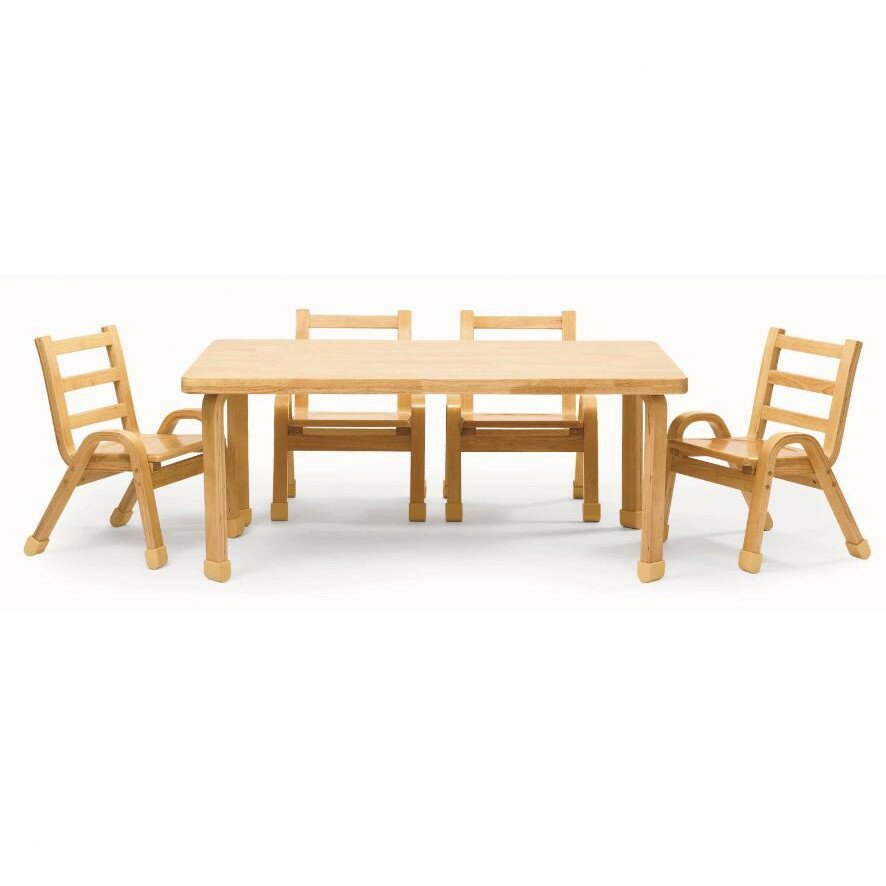 Angeles NaturalWood 12 Rectangle Toddler Table and Chair Set AB7810125