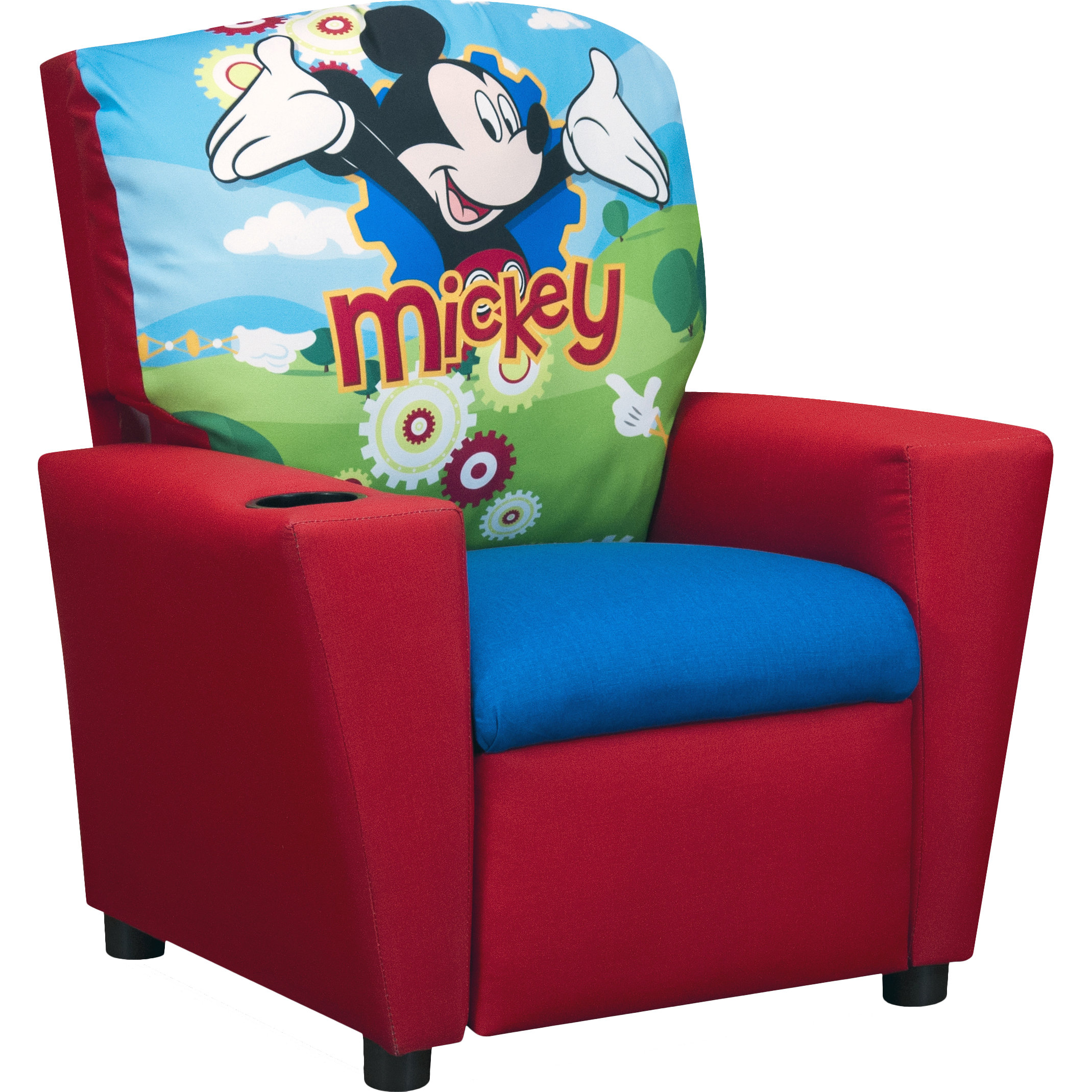KidzWorld Disney's Mickey Mouse Clubhouse Kids Cotton Recliner with Cup
