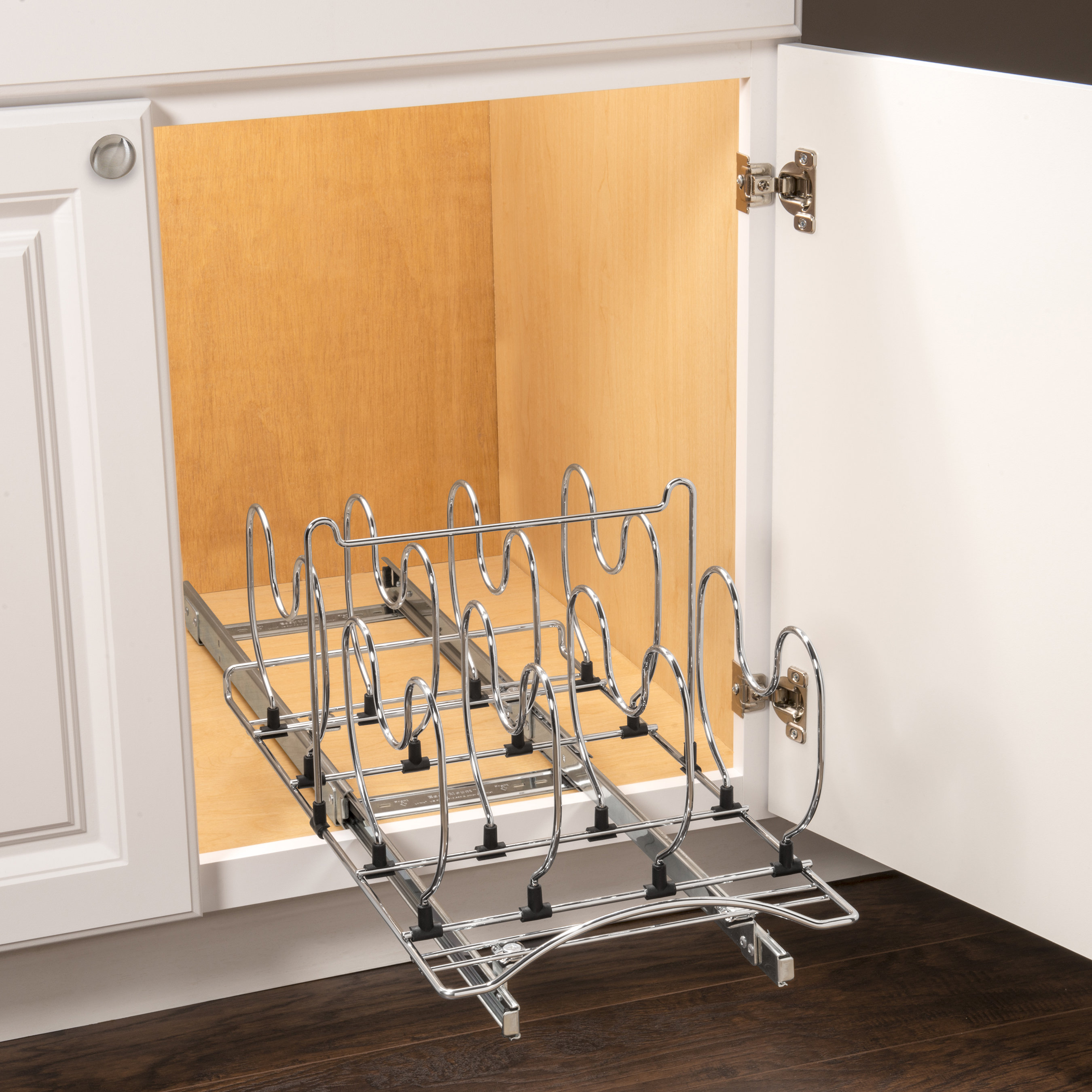 Lynk Roll Out Cookware Organizer Pull Out Under Sliding Rack