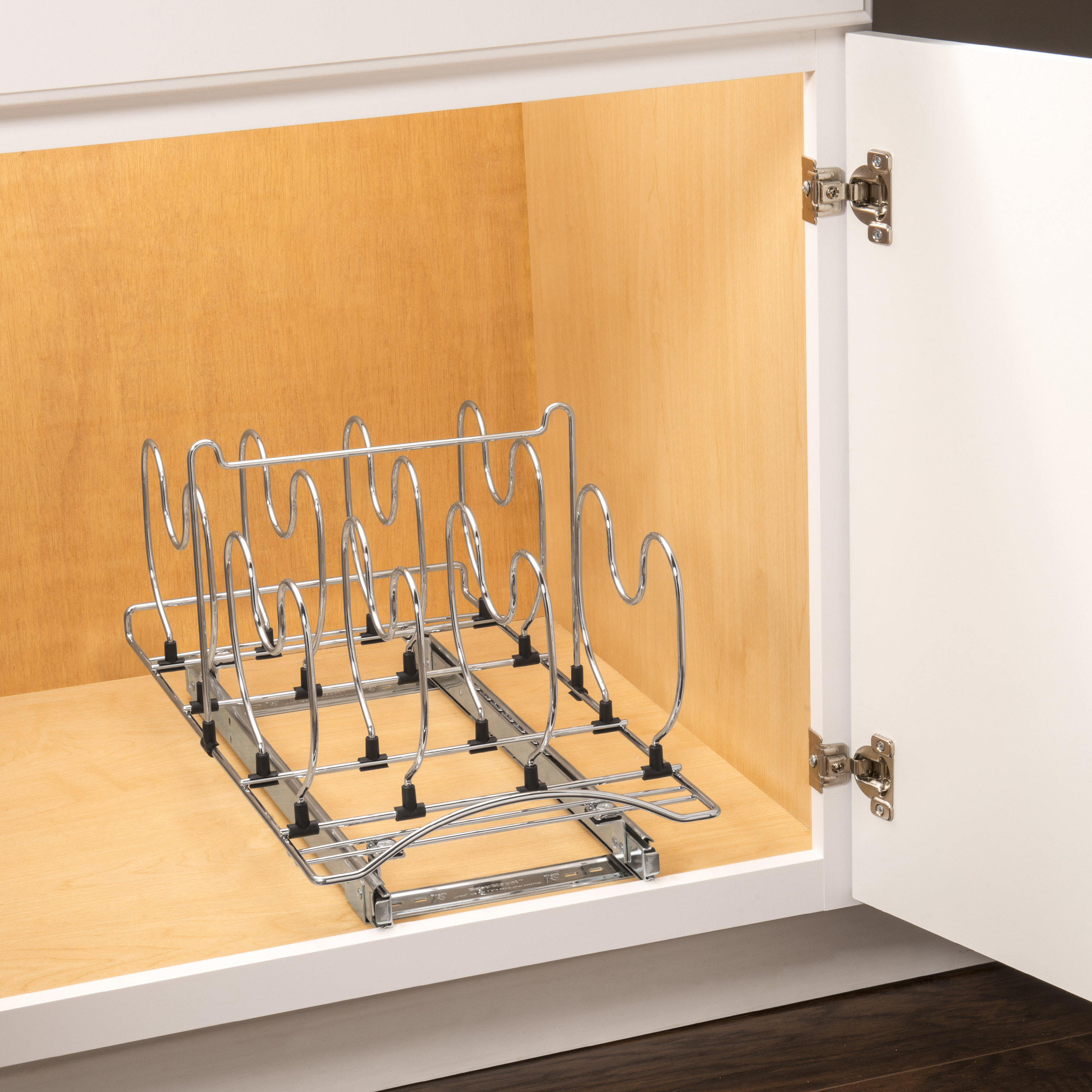 Lynk Roll Out Cookware Organizer Pull Out Under Sliding Rack
