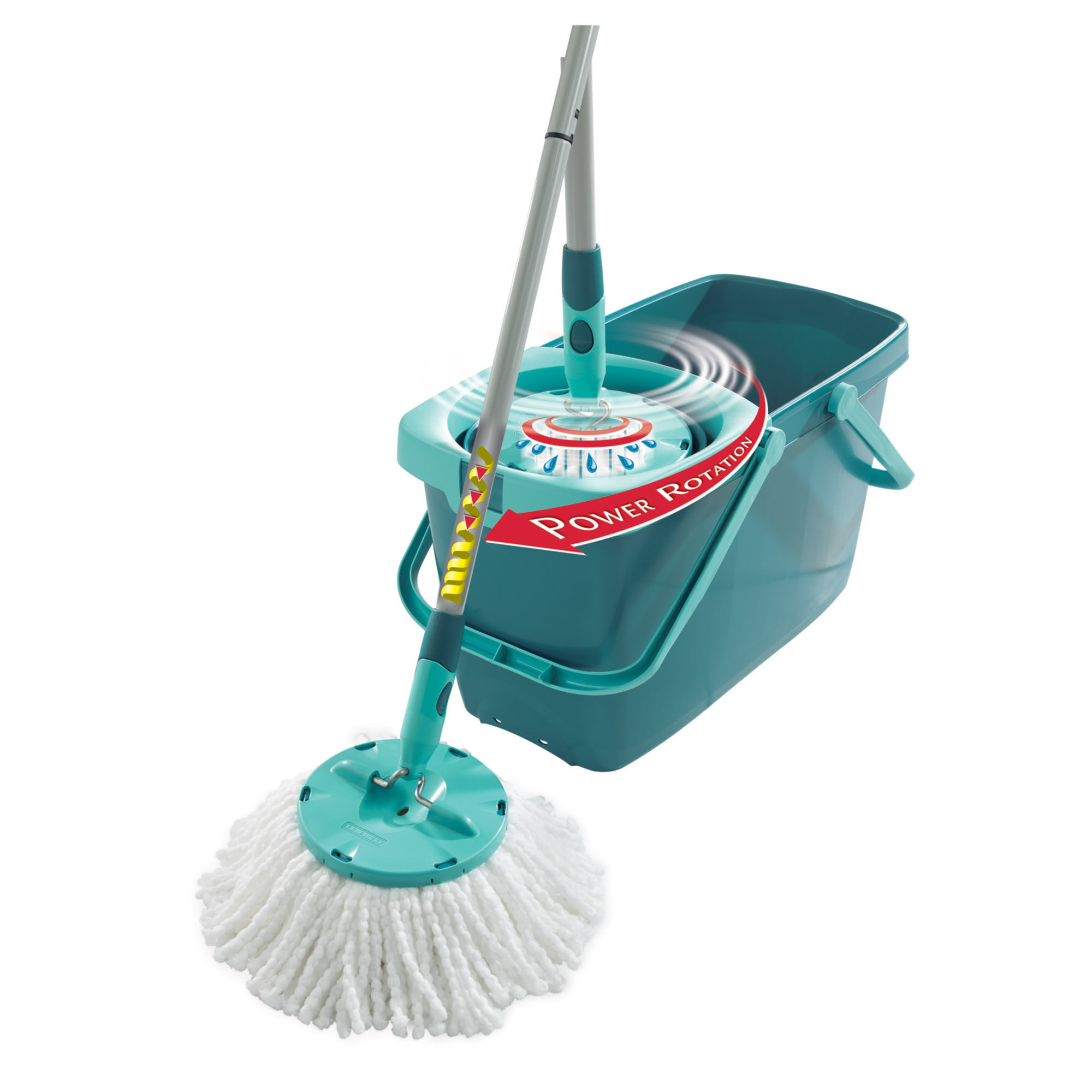 LEIFHEIT Clean Twist Mop Set with Mop and Spin Bucket 52019