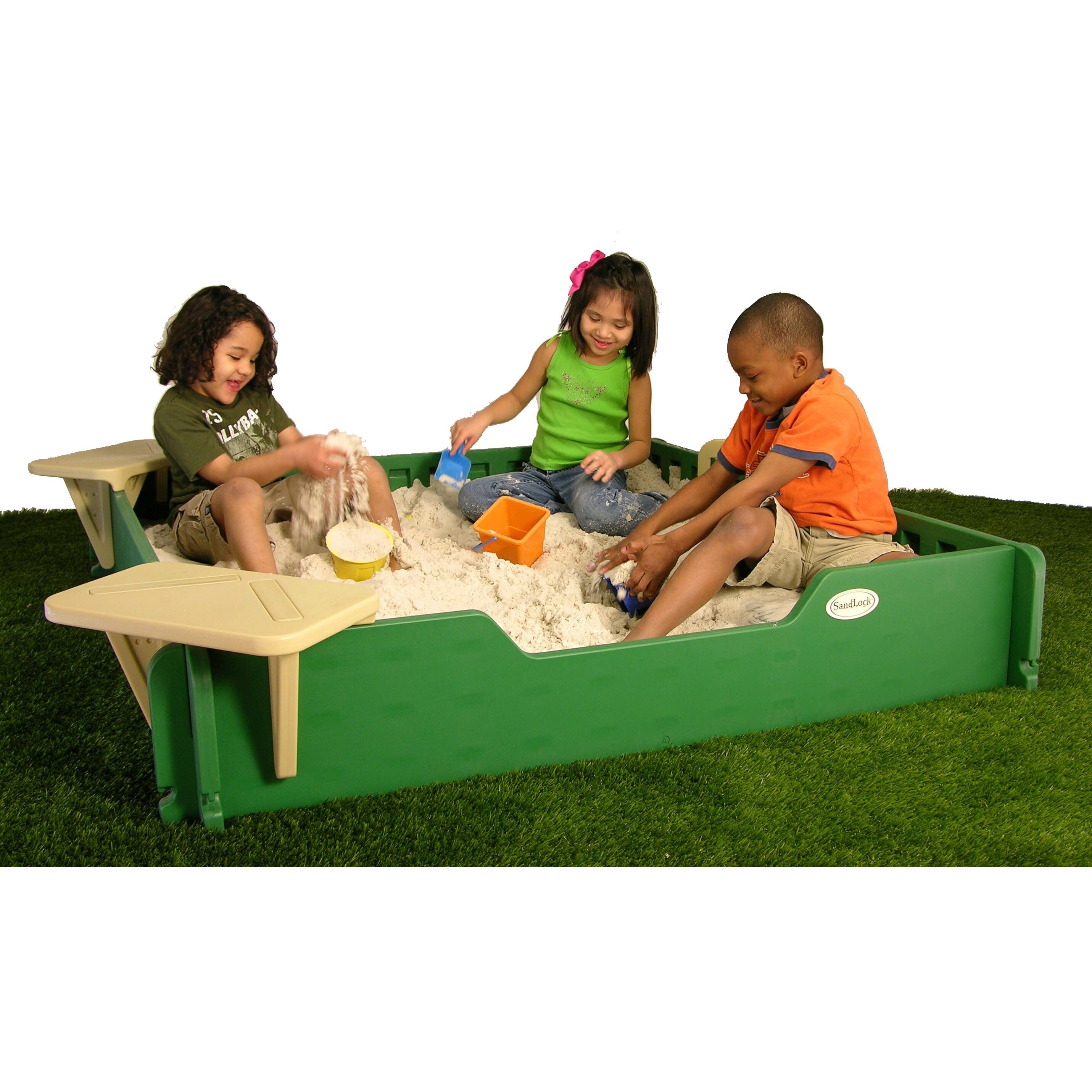 Sandlock Square Sandbox with Cover & Reviews Wayfair