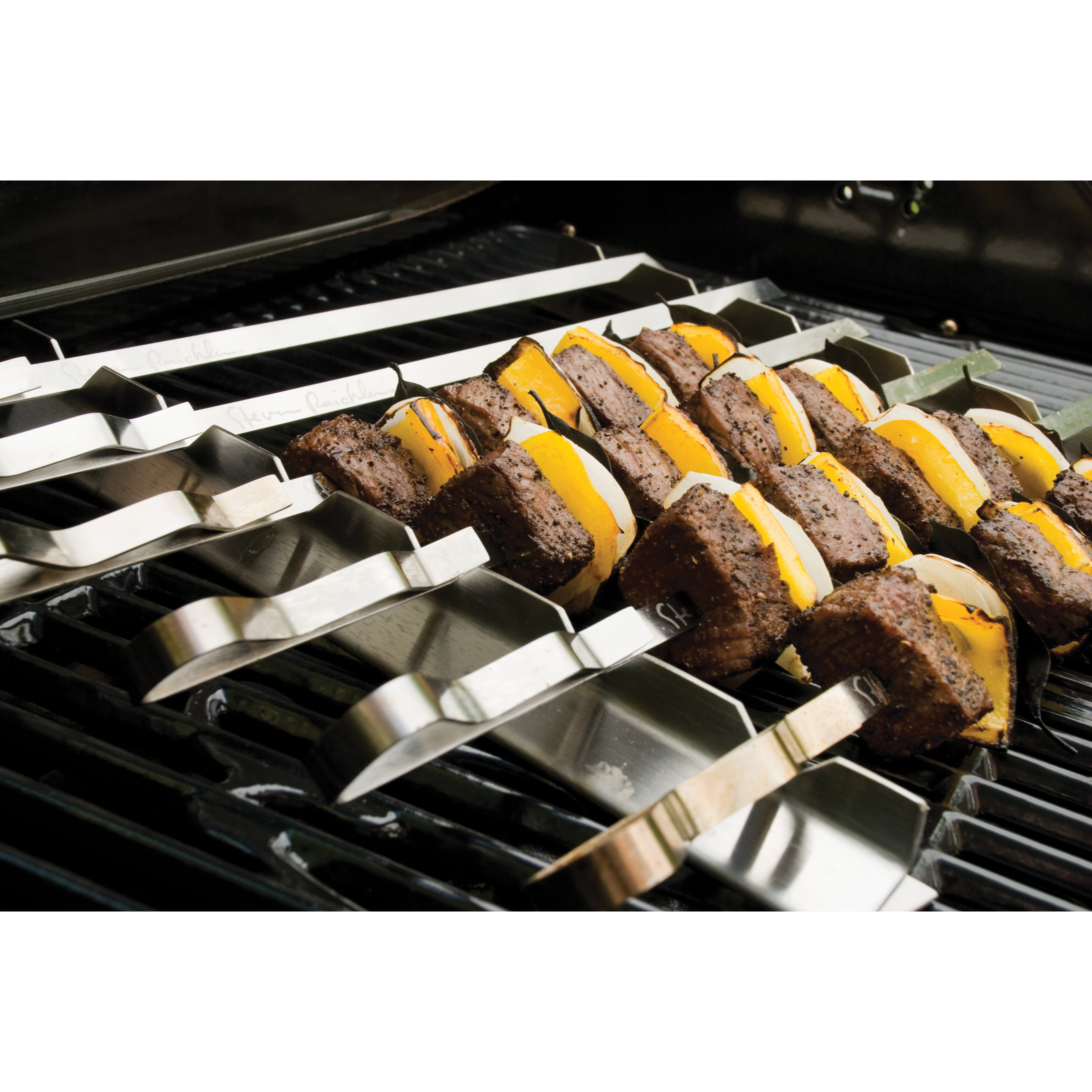 Charcoal Companion Steven Raichlen Stainless Steel Kabob Rack with Six