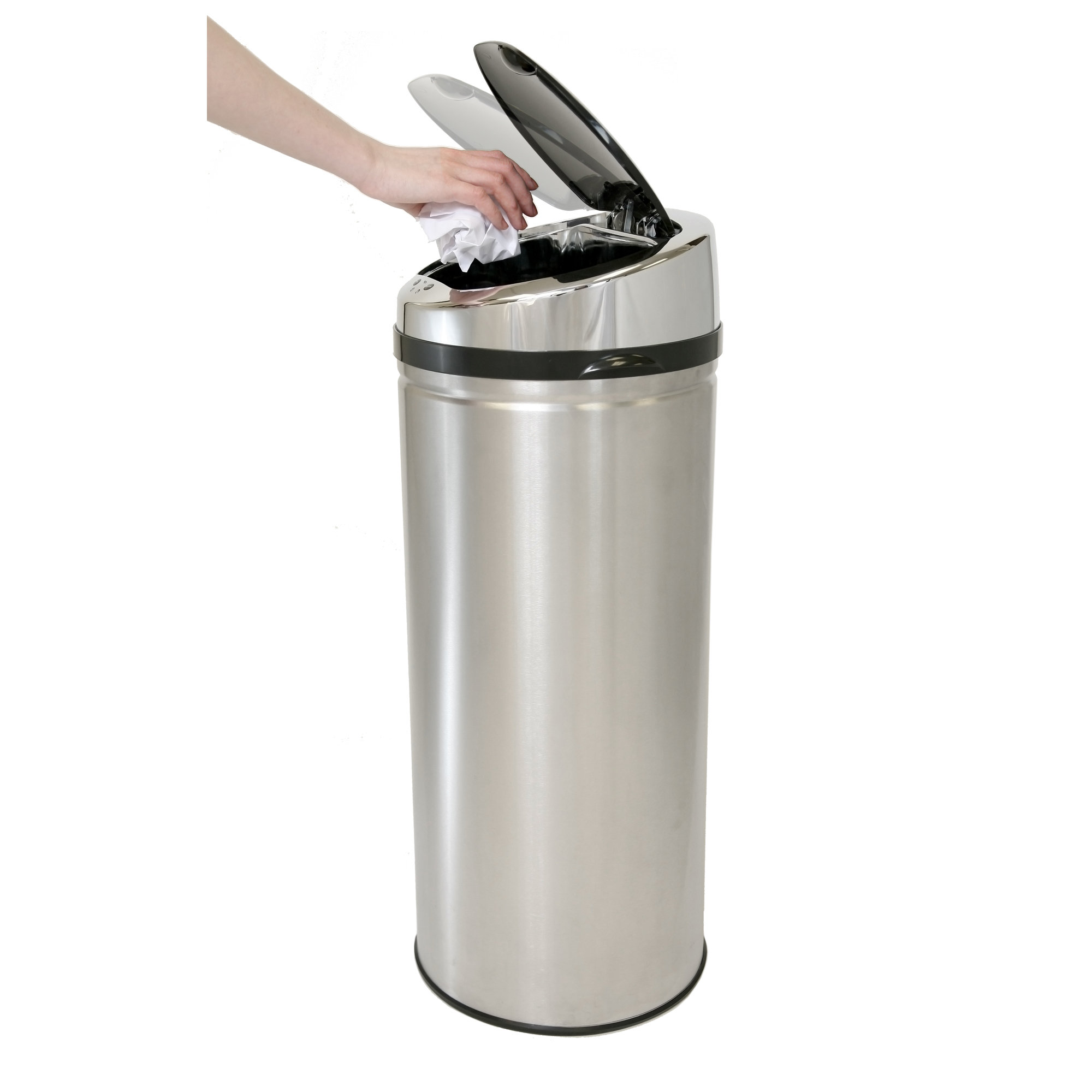 Itouchless 13 Gal Automatic Touchless Trash Can Reviews Wayfair   ITouchless 13 Gal. Automatic Touchless Trash Can IT13RCB 