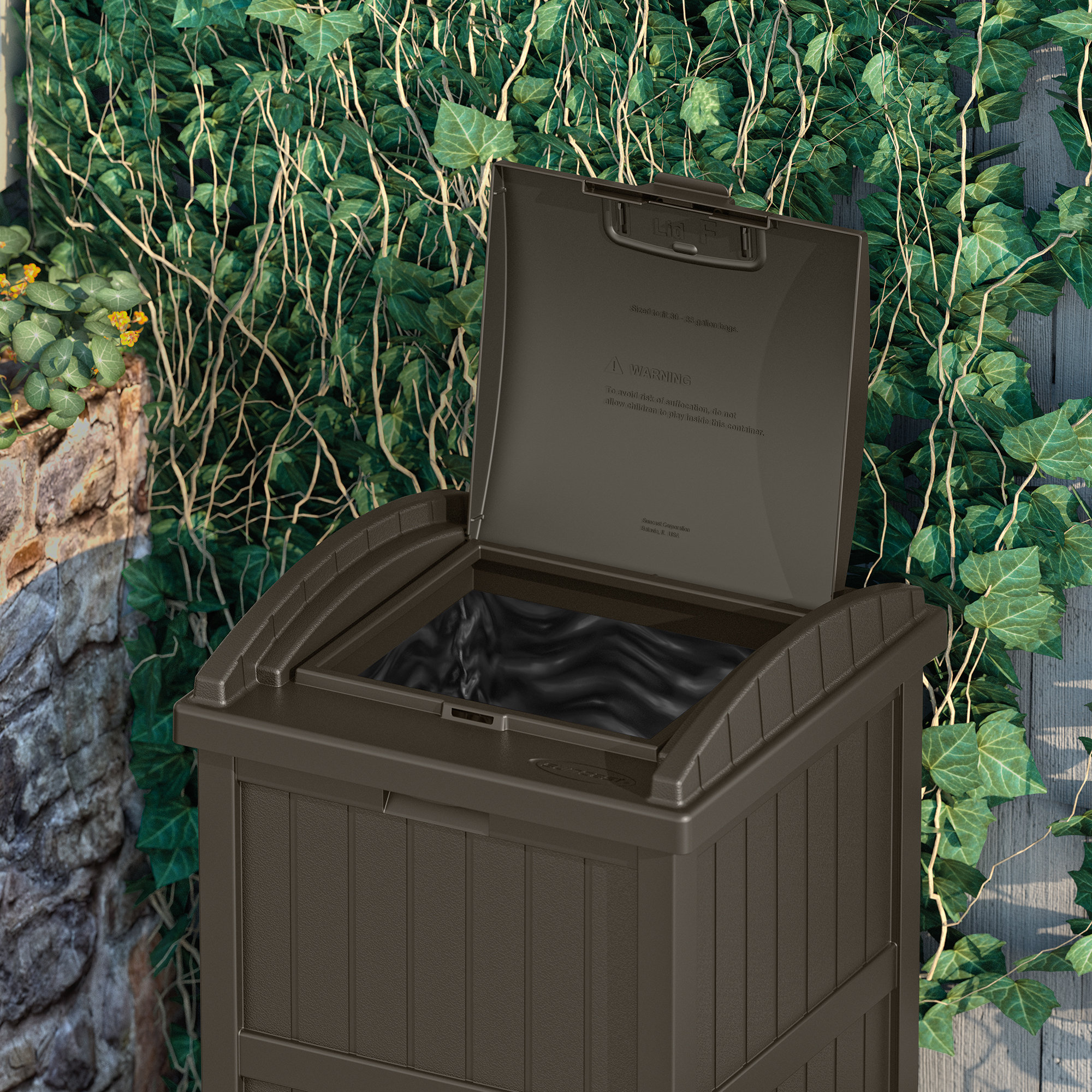 Suncast 33 Gallon Outdoor Trash Container Hideaway & Reviews Wayfair