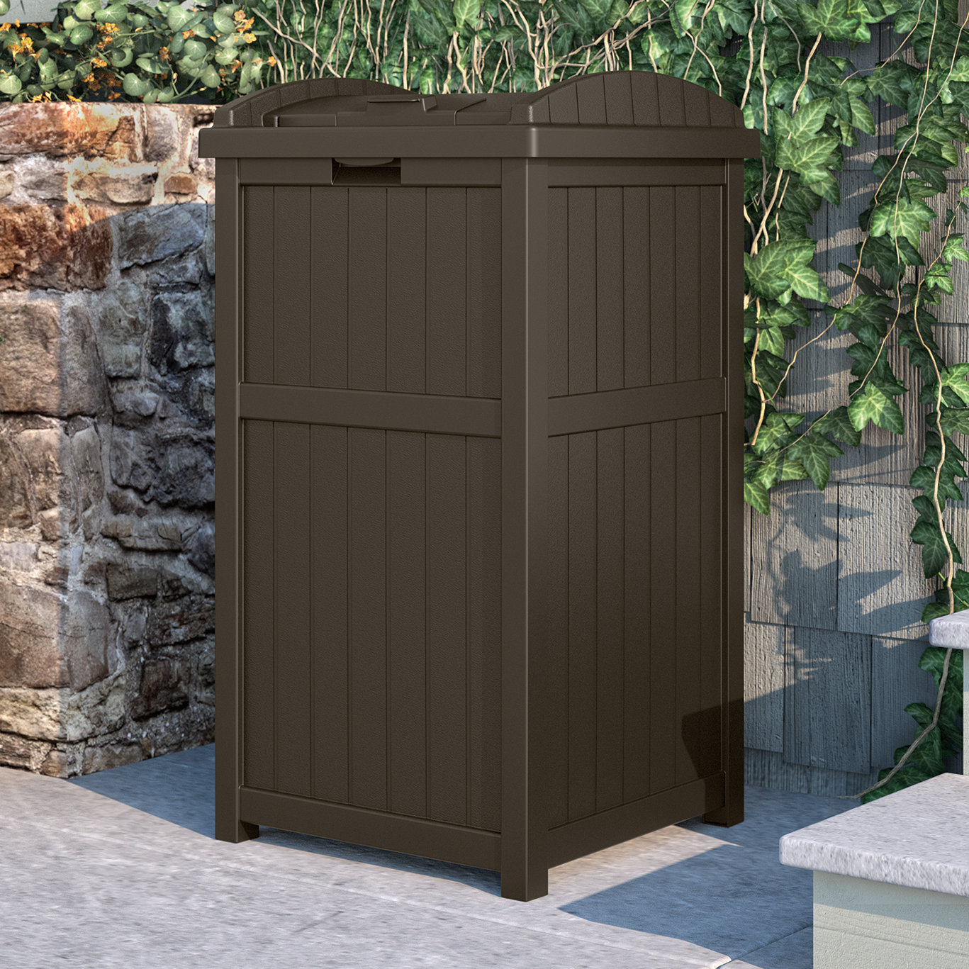 Suncast 33 Gallon Trash Hideaway & Reviews Wayfair