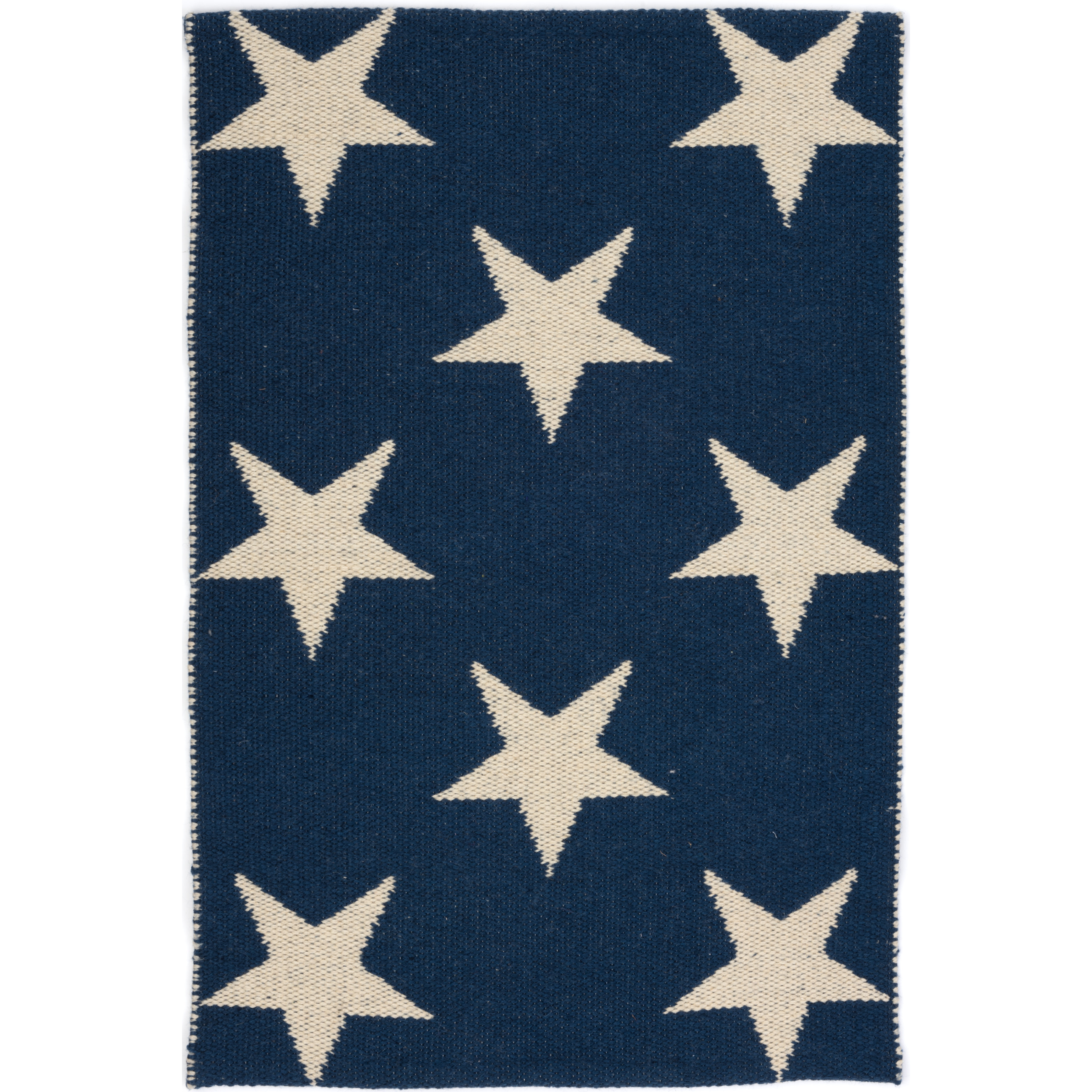Dash and Albert Rugs Star Hand Woven Blue/White Indoor/Outdoor Area Rug