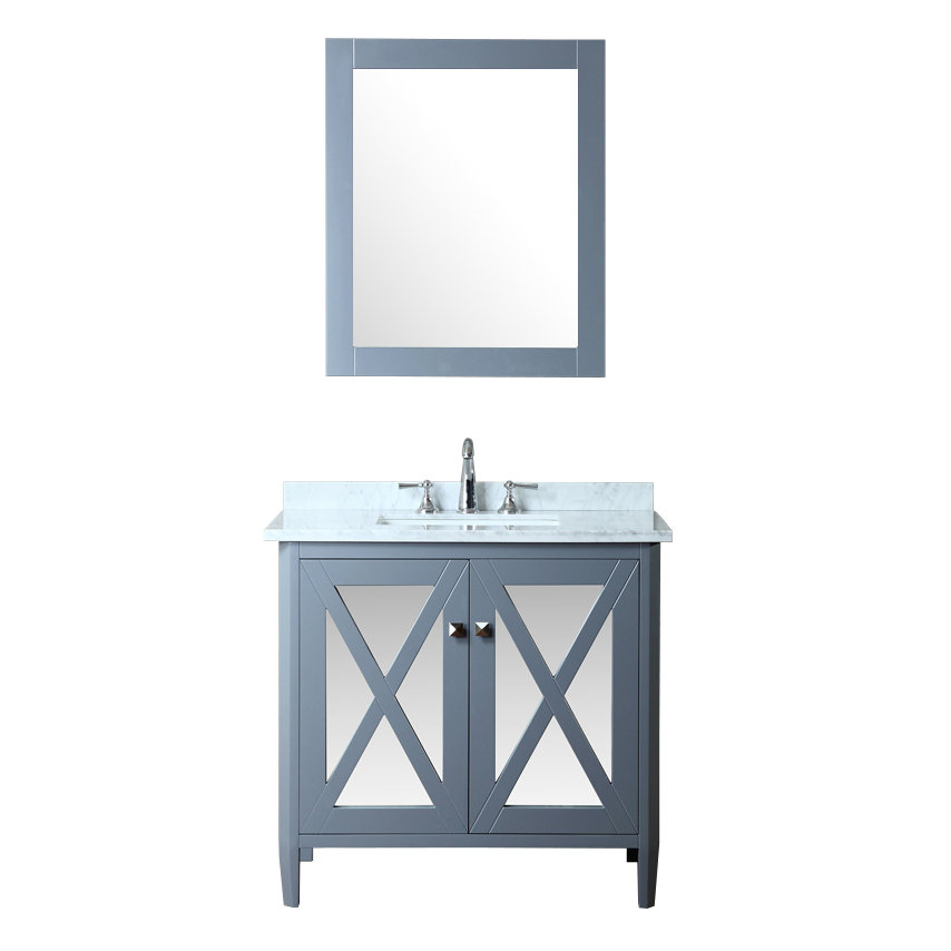 Ariel Bath Summit 36" Single Bathroom Vanity Set with Mirror & Reviews