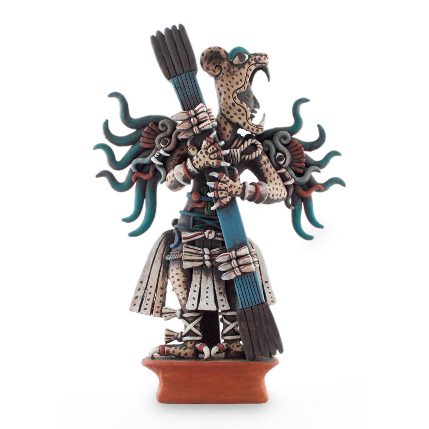 Novica Collectible Aztec Ceramic Wild Cat Figurine Wayfair