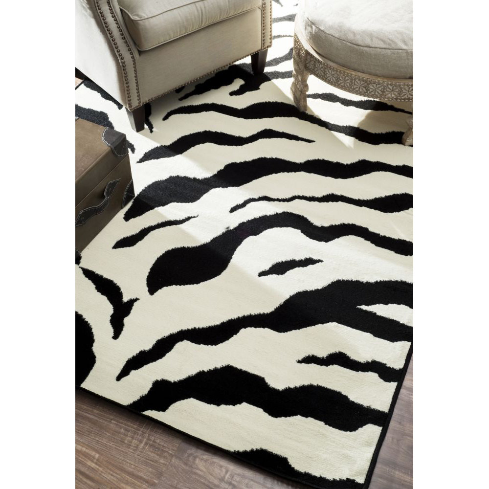 nuLOOM Earth Zebra Print Black/Ivory Area Rug & Reviews Wayfair