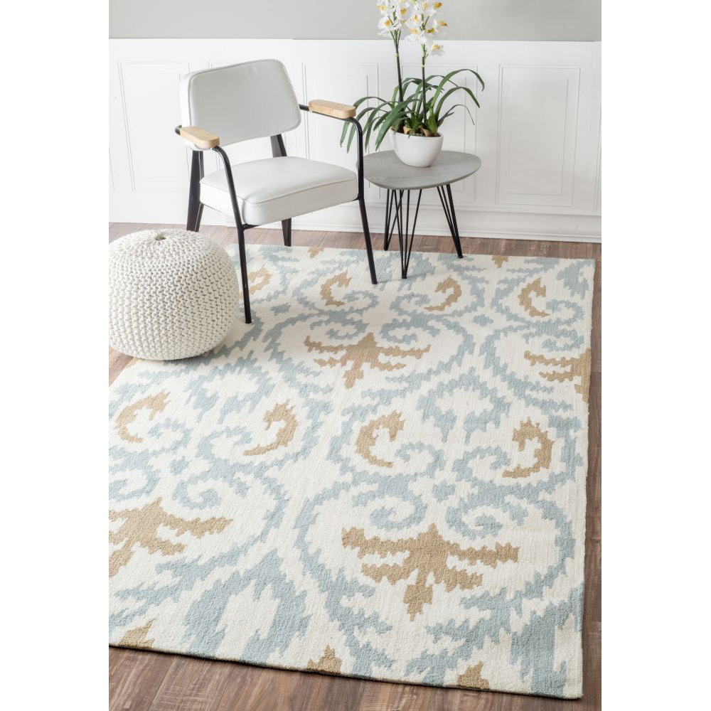 Mercury Row Rutherford Beige/Blue Rug & Reviews Wayfair