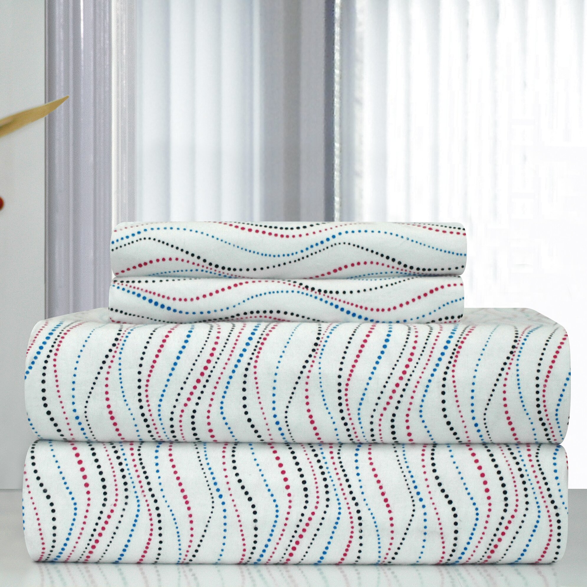 Pointehaven Heavy Weight Metro Printed Flannel Sheet Set & Reviews