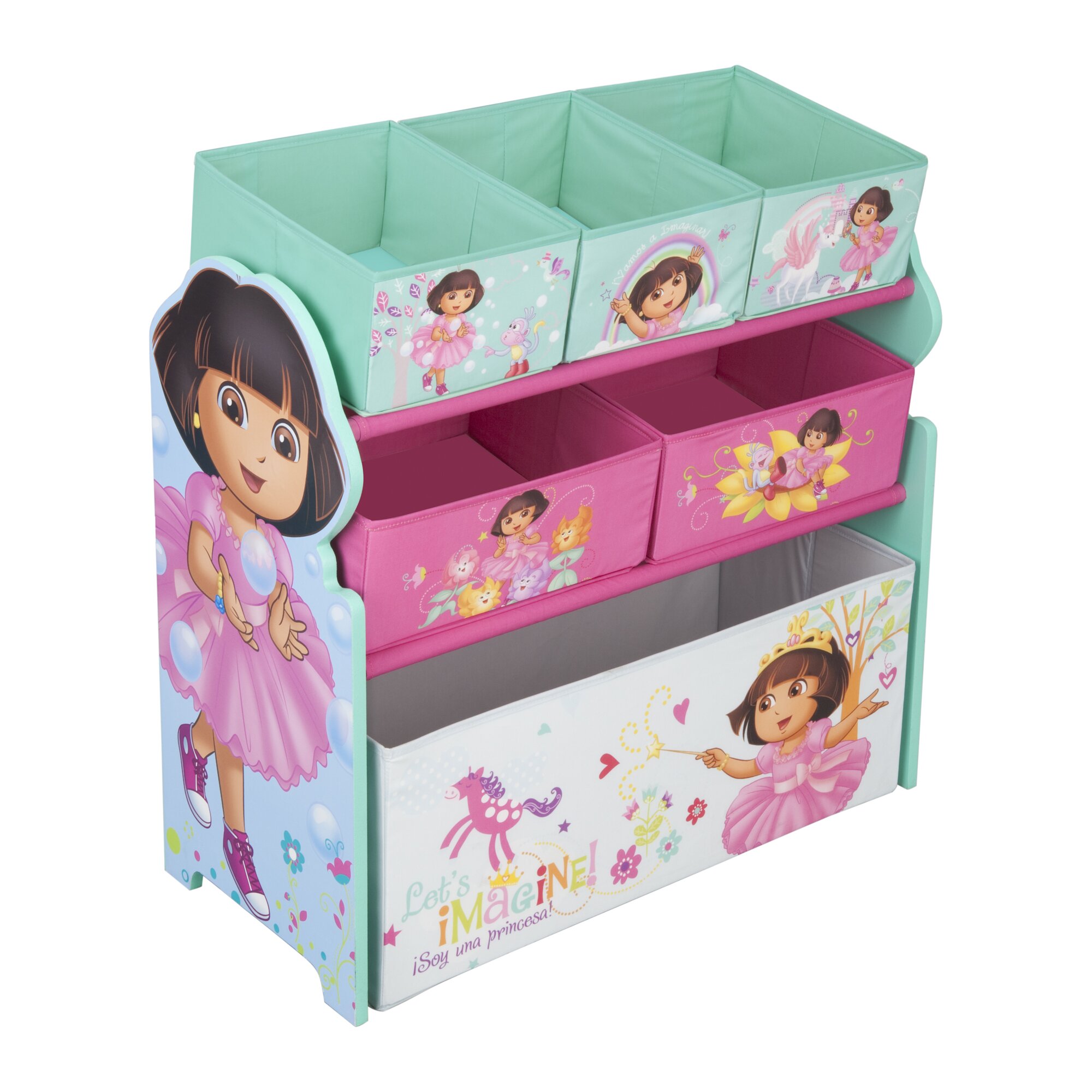 Delta Children Nickelodeon Dora The Explorer Multi-Bin Toy Organizer ...