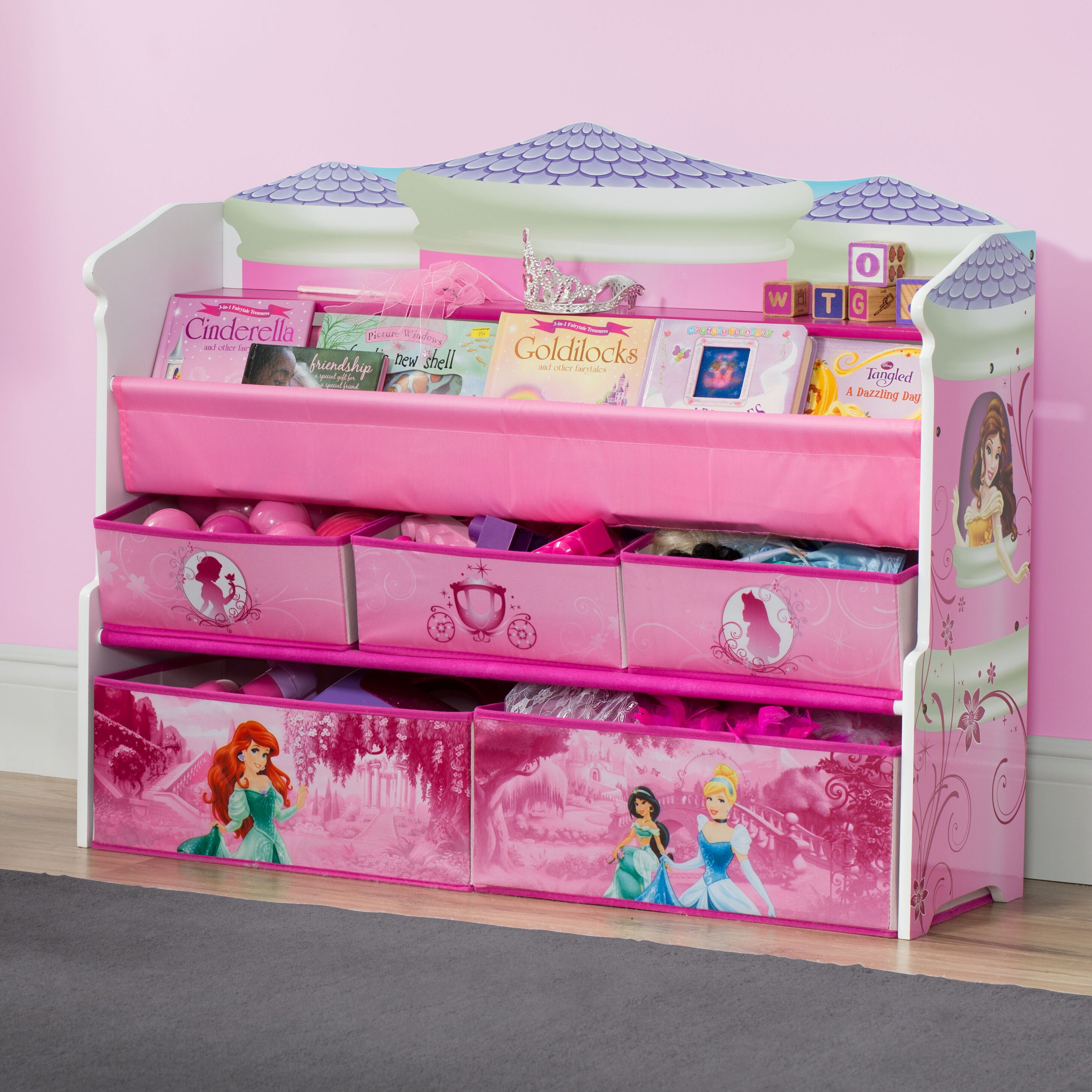 princess toy organizer nine bins