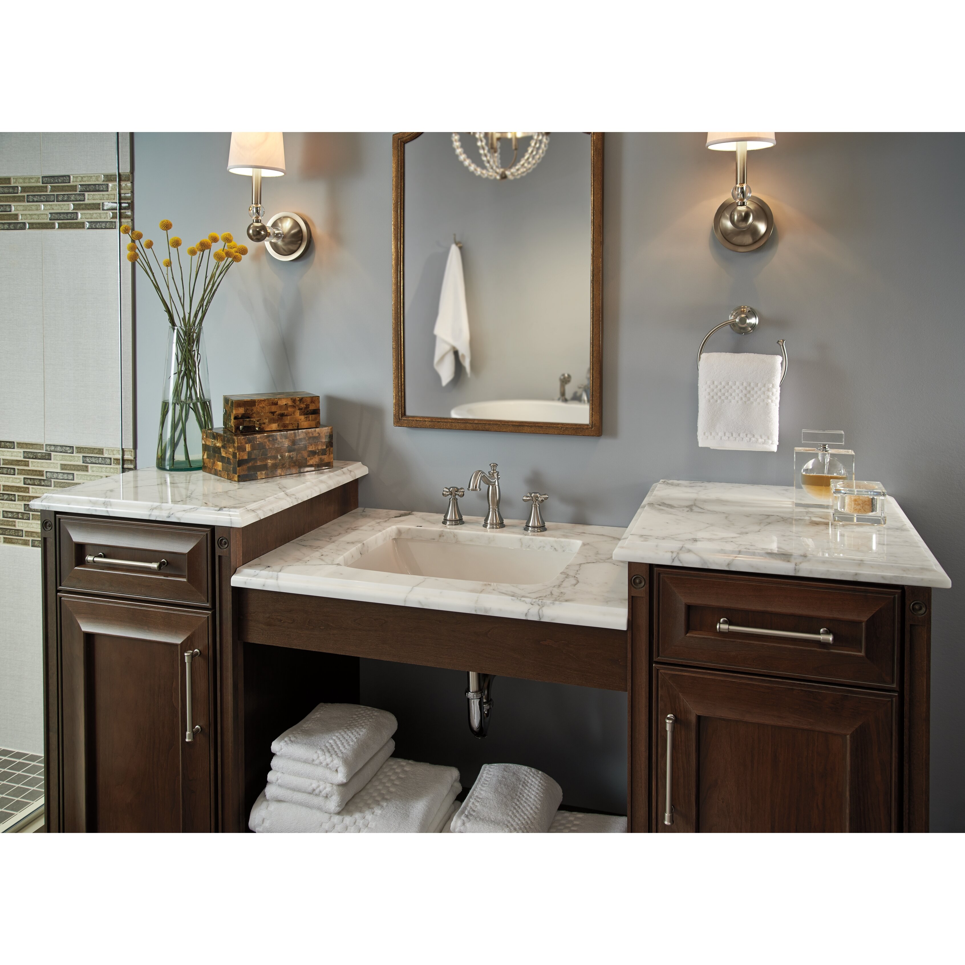 Delta Cassidy Double Handle Widespread Bathroom Faucet ...