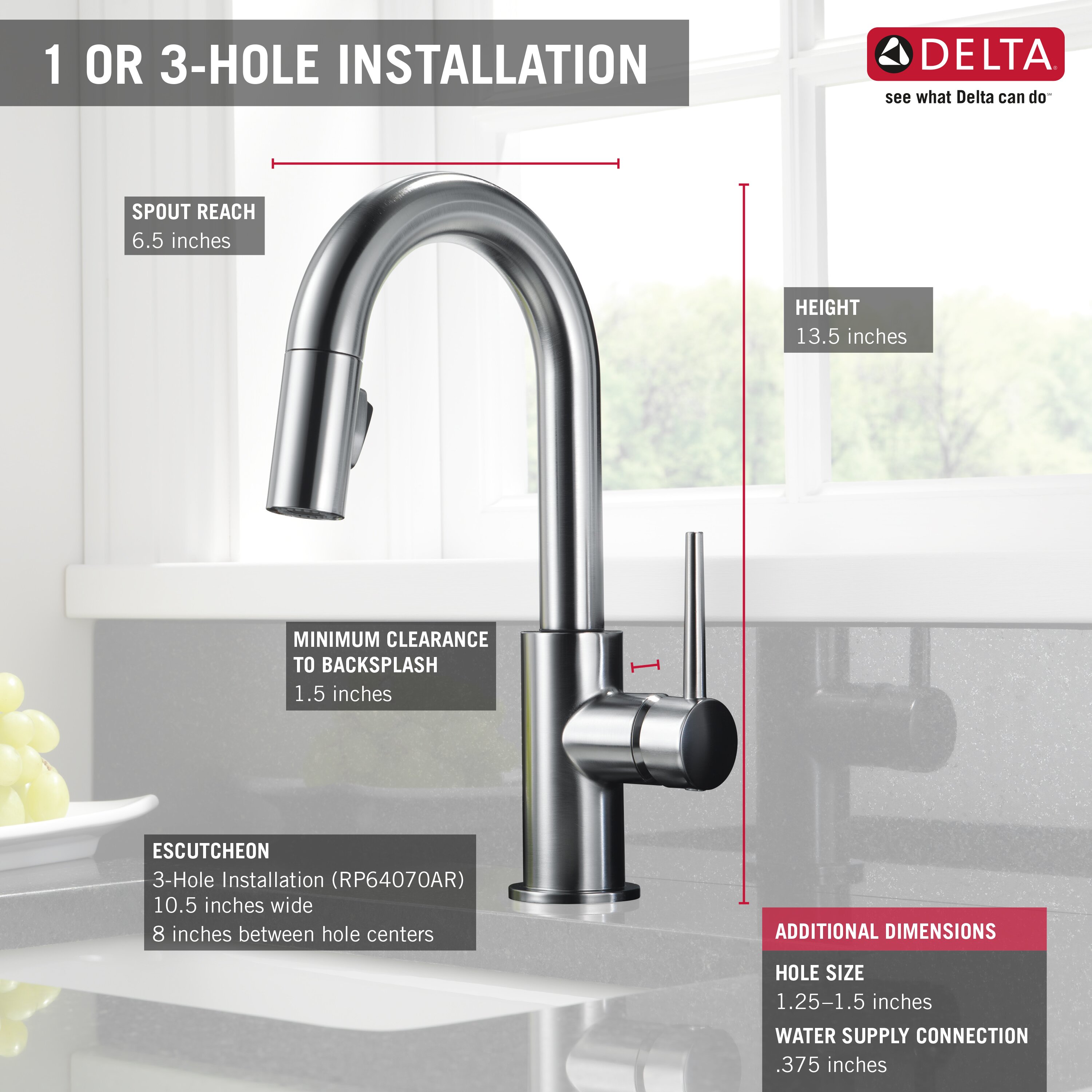 Delta Trinsic Single Handle Single Hole Pull Down Kitchen Faucet With Diamond Seal Technology 9959 DST 