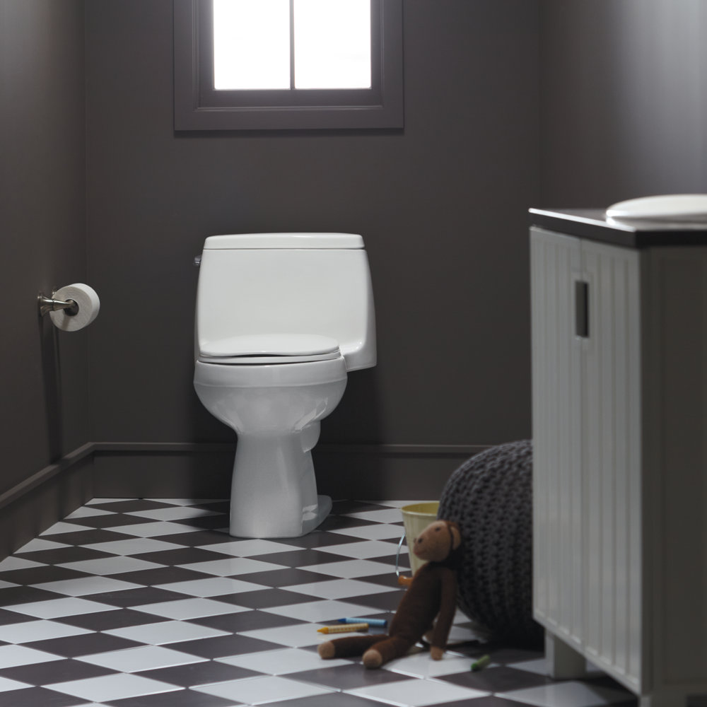 Kohler Santa Rosa Comfort Height OnePiece Compact Elongated 1.28 GPF Toilet with Aquapiston Kohler Santa Rosa Comfort Height OnePiece Compact Elongated 1.28 GPF Toilet with Aquapiston