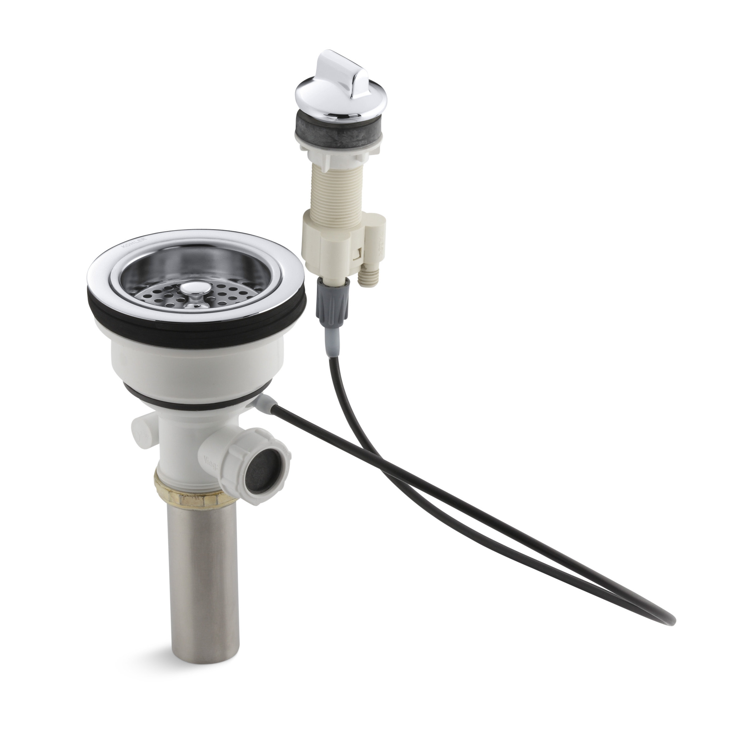 Kohler Duostrainer Dry Dual Remote Control Cable Drain and Strainer