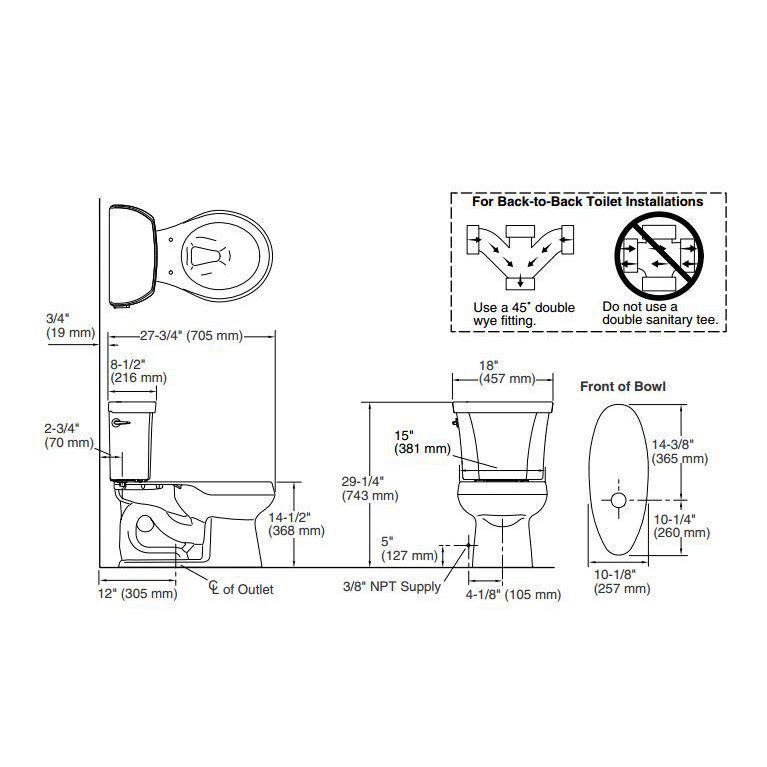 Kohler Wellworth 2 Piece DualFlush Toilet with Class Five Flush