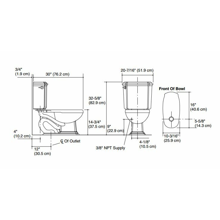 Kohler Portrait Two-Piece Elongated 1.6 GPF Toilet with Ingenium Flush ...