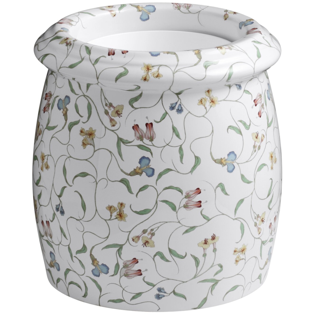 Kohler English Trellis Design On White Floor Container | Wayfair