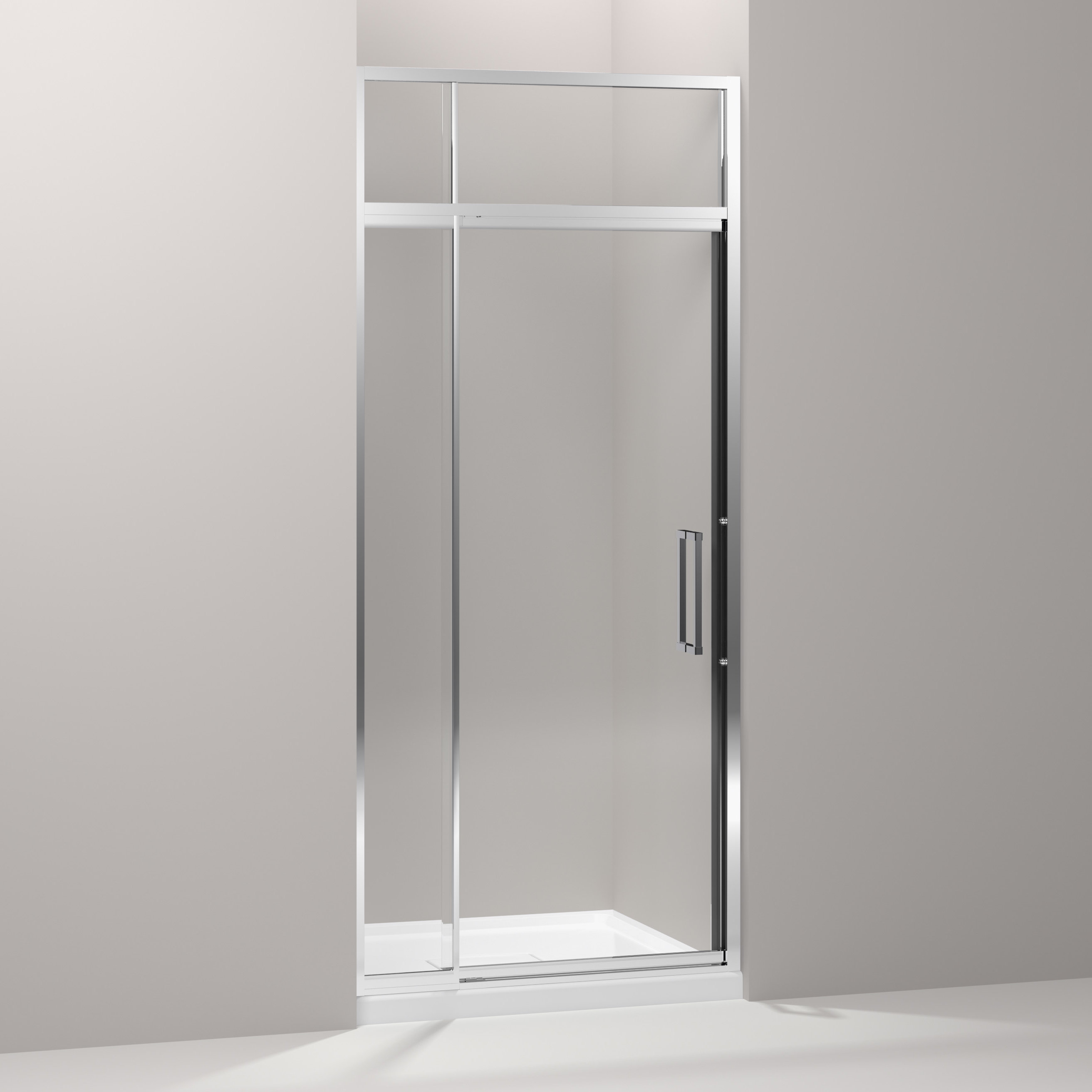 Kohler Lattis 89.5" x 33" Pivot Shower Door with Sliding Steam Transom