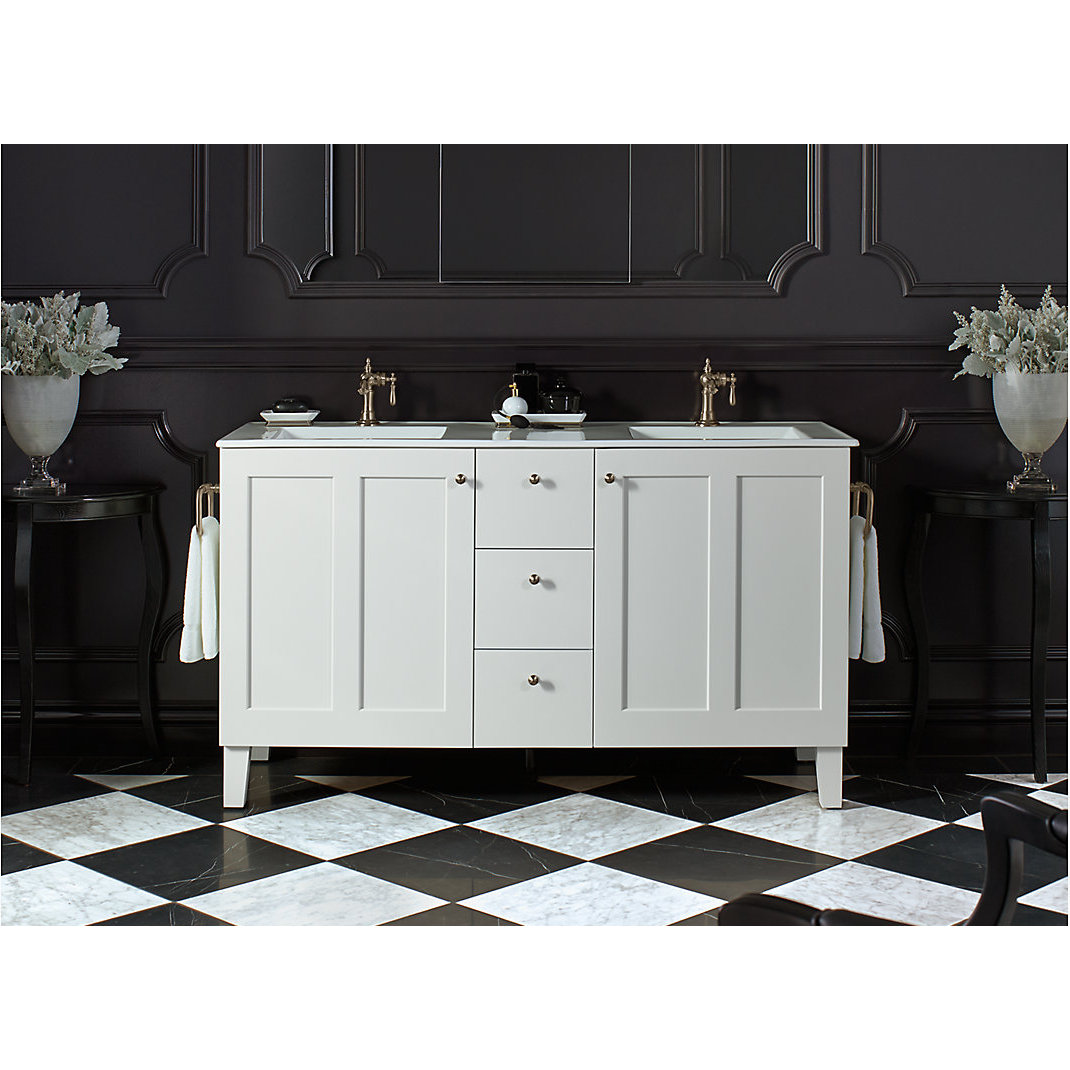 Kohler Poplin™ 60" Vanity with Furniture Legs, 2 Doors and 3 Drawers