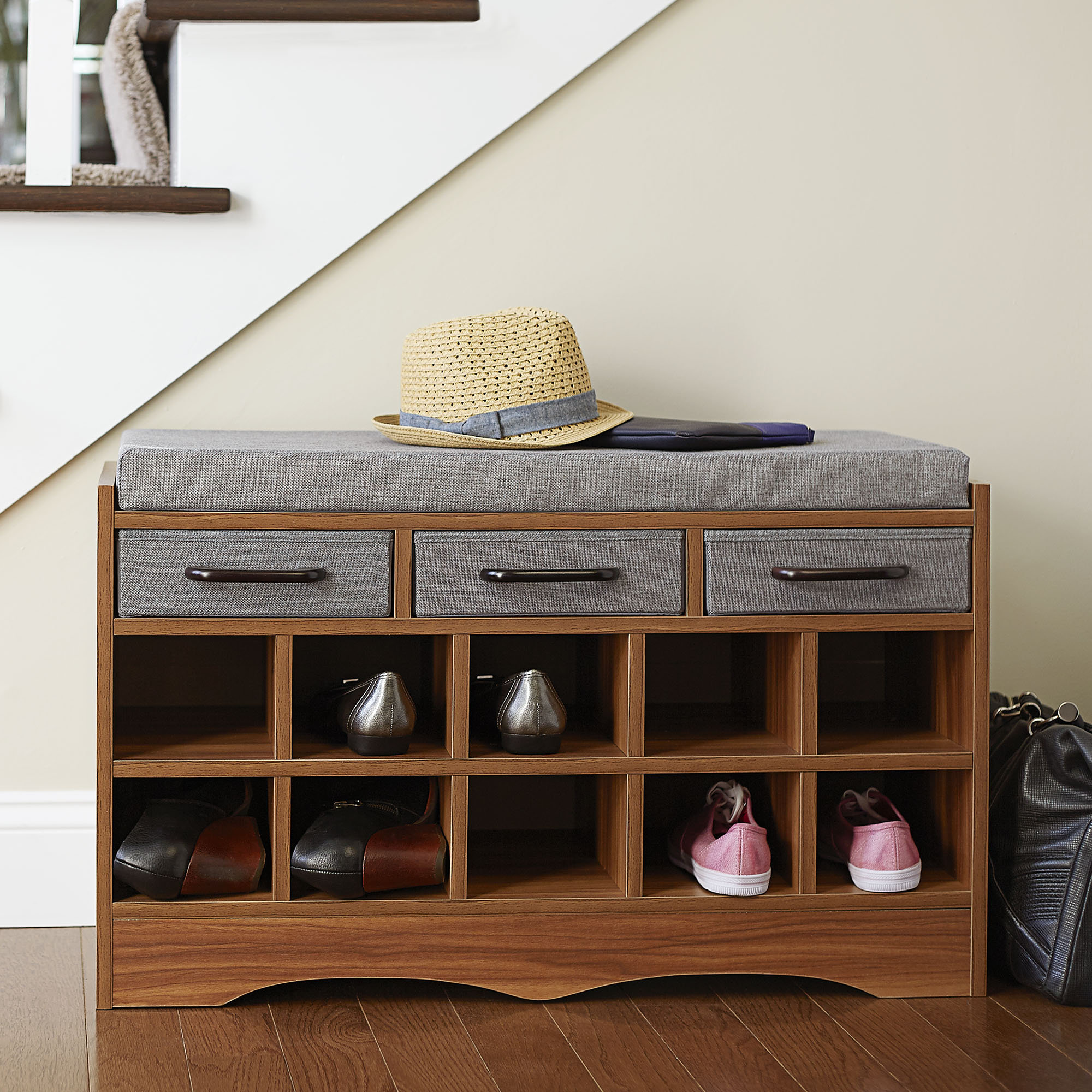 Household Essentials Entryway Shoe Storage Bench & Reviews