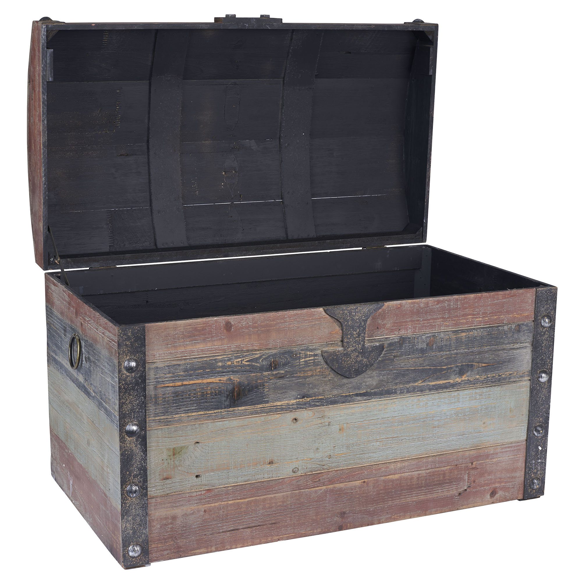 Household Essentials Large Weathered Wooden Storage Trunk & Reviews