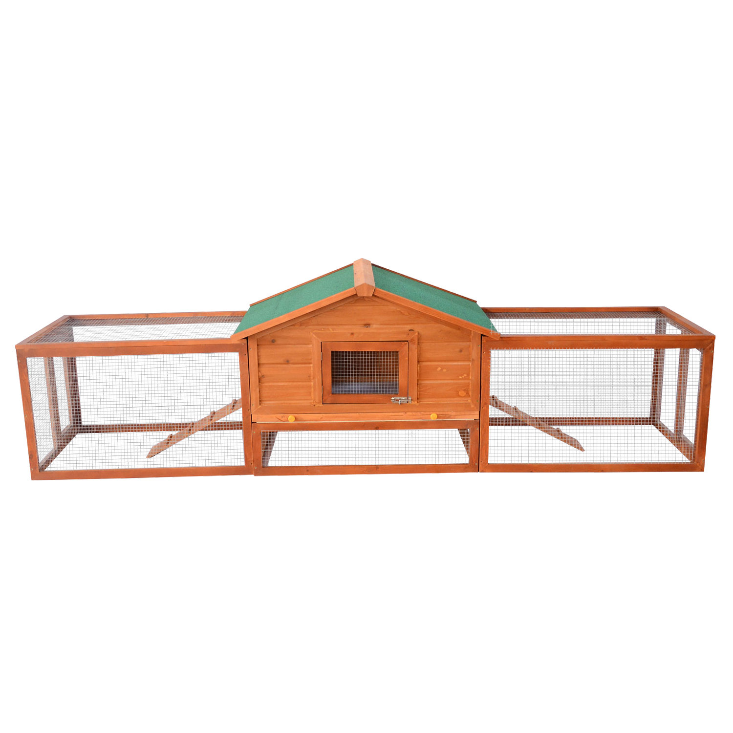 Aosom Pawhut 122" Deluxe Wooden Rabbit Hutch/Chicken Coop with Double