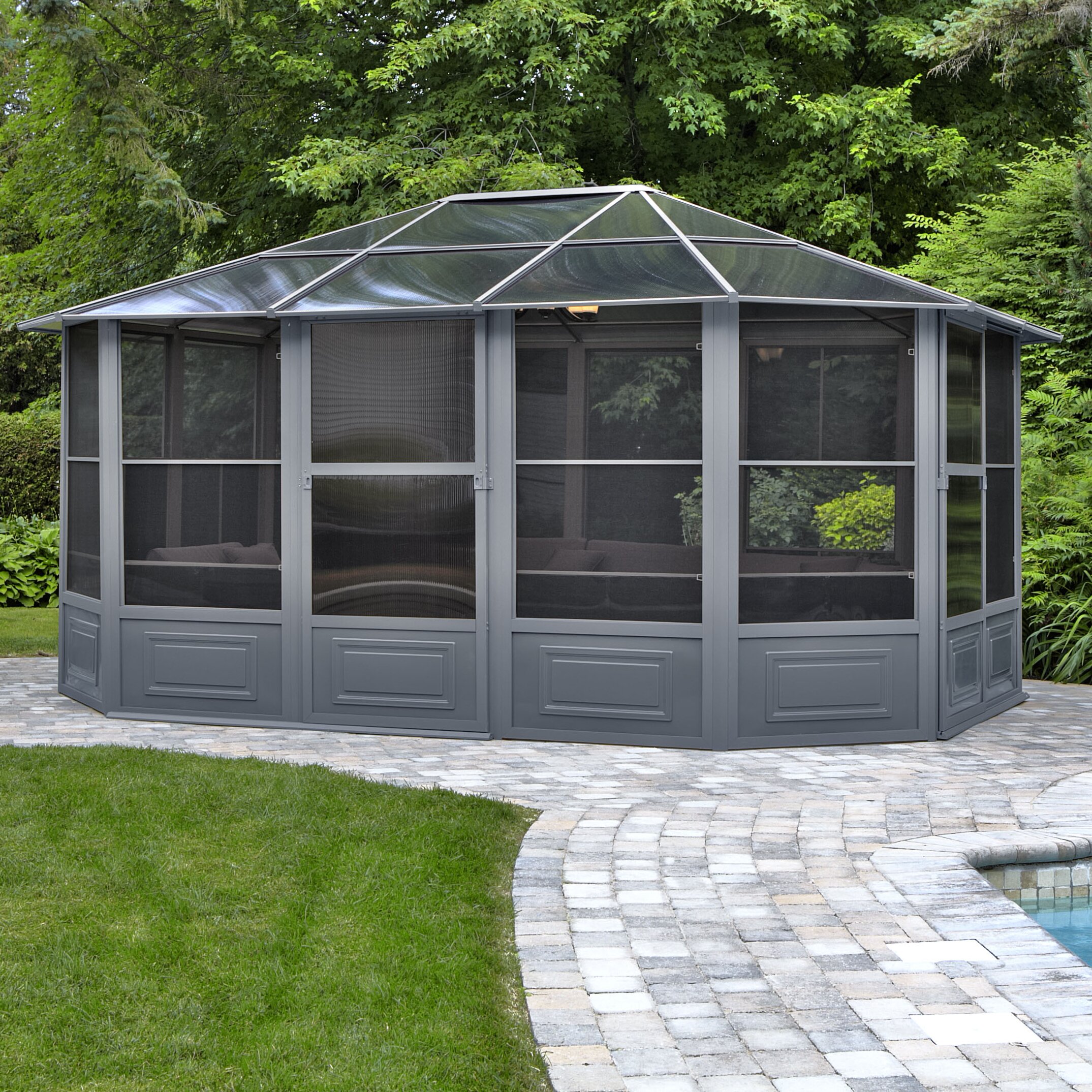 Gazebo Penguin Four Season 15.5 Ft. W x 12 Ft. D Aluminum Gazebo ...