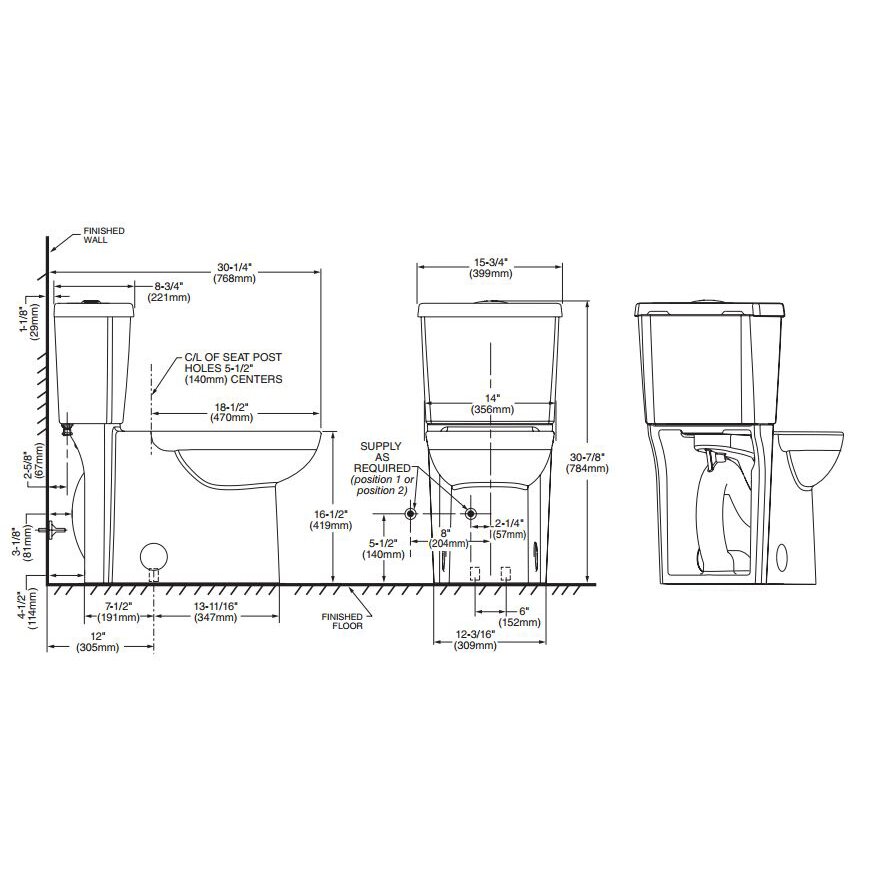 American Standard Studio Concealed Trapway Dual Flush Right & Reviews ...