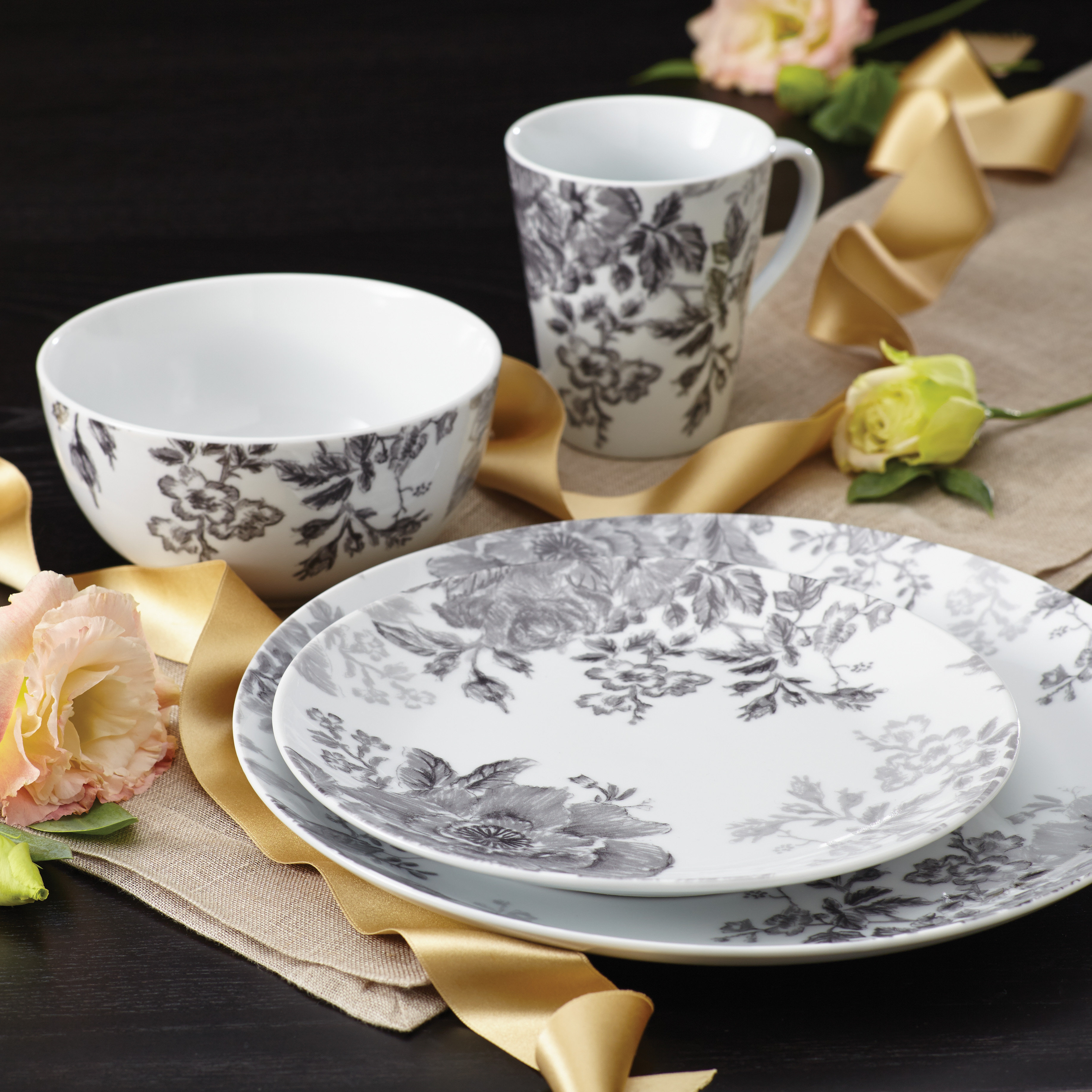 BonJour Shaded Garden 16 Piece Porcelain Dinnerware Set & Reviews | Wayfair