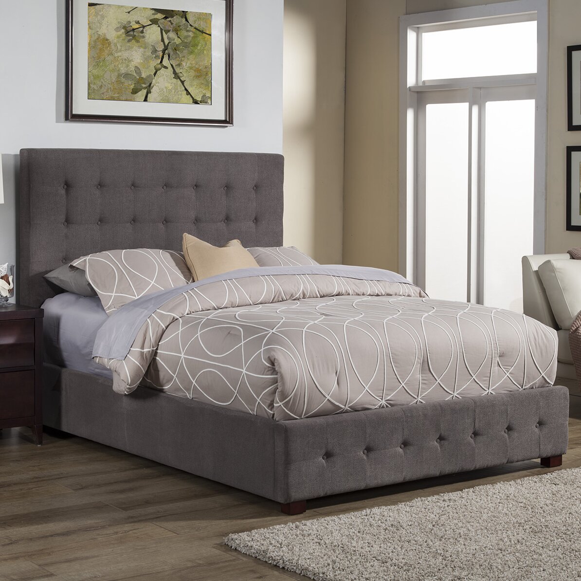 Alpine Furniture Alma Upholstered Platform Bed & Reviews | Wayfair